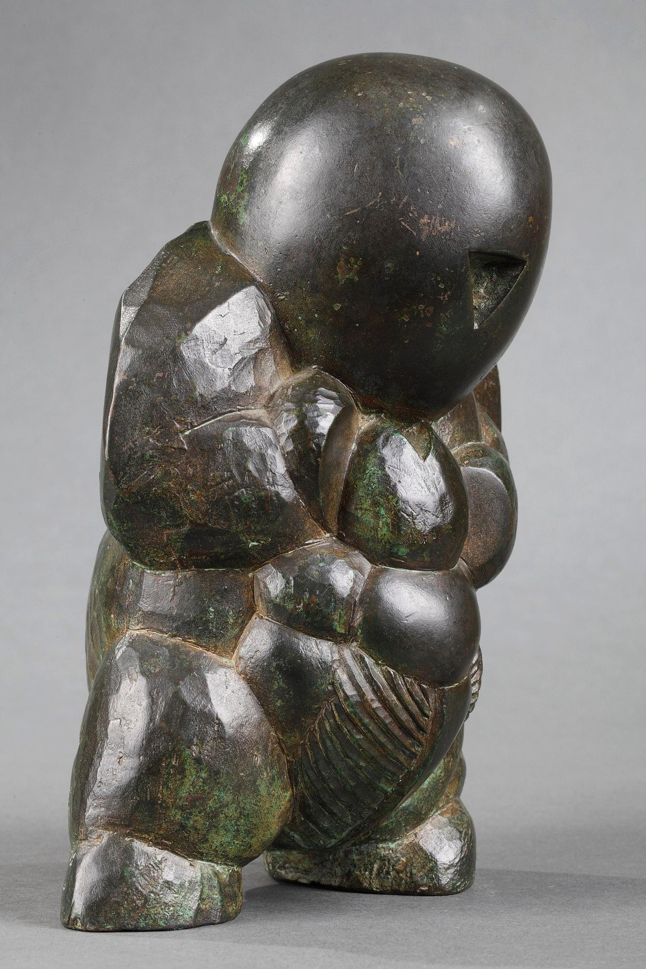 El bebé - Sculpture Escuela francesa de Nicolas Alquin