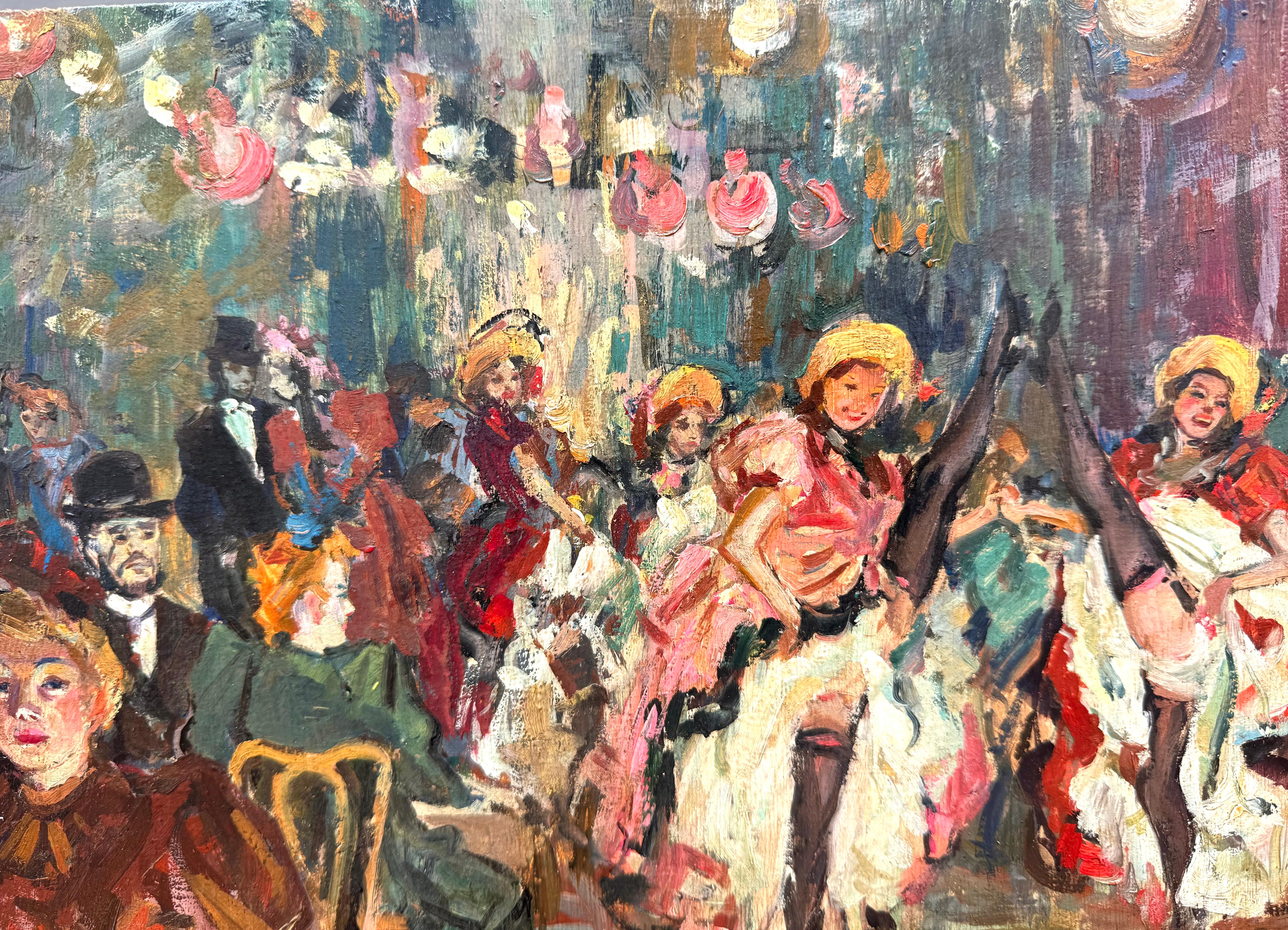 “Can Can Girls” - Post-Impressionist Painting by Nicolas Barerra 