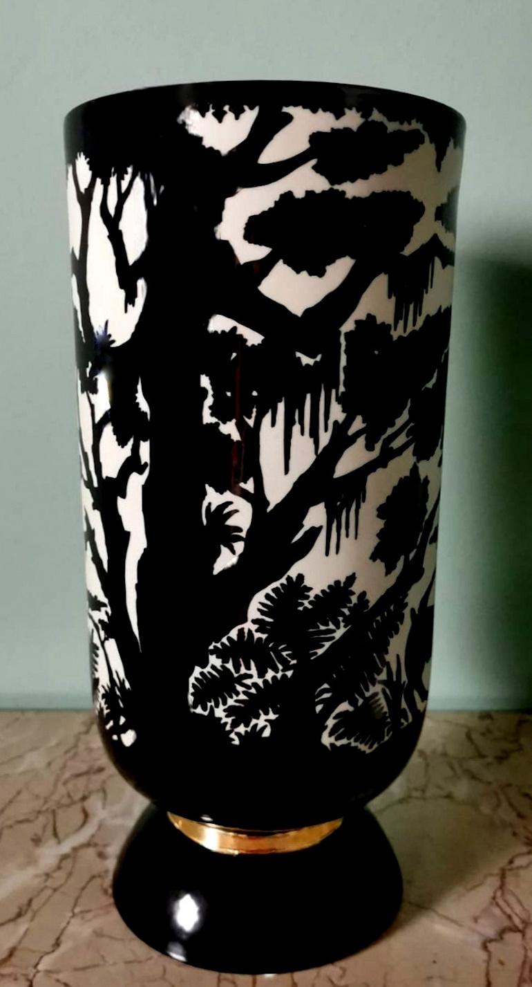 Français Vase en porcelaine française Savannah Collection Nicolas Blandin en vente
