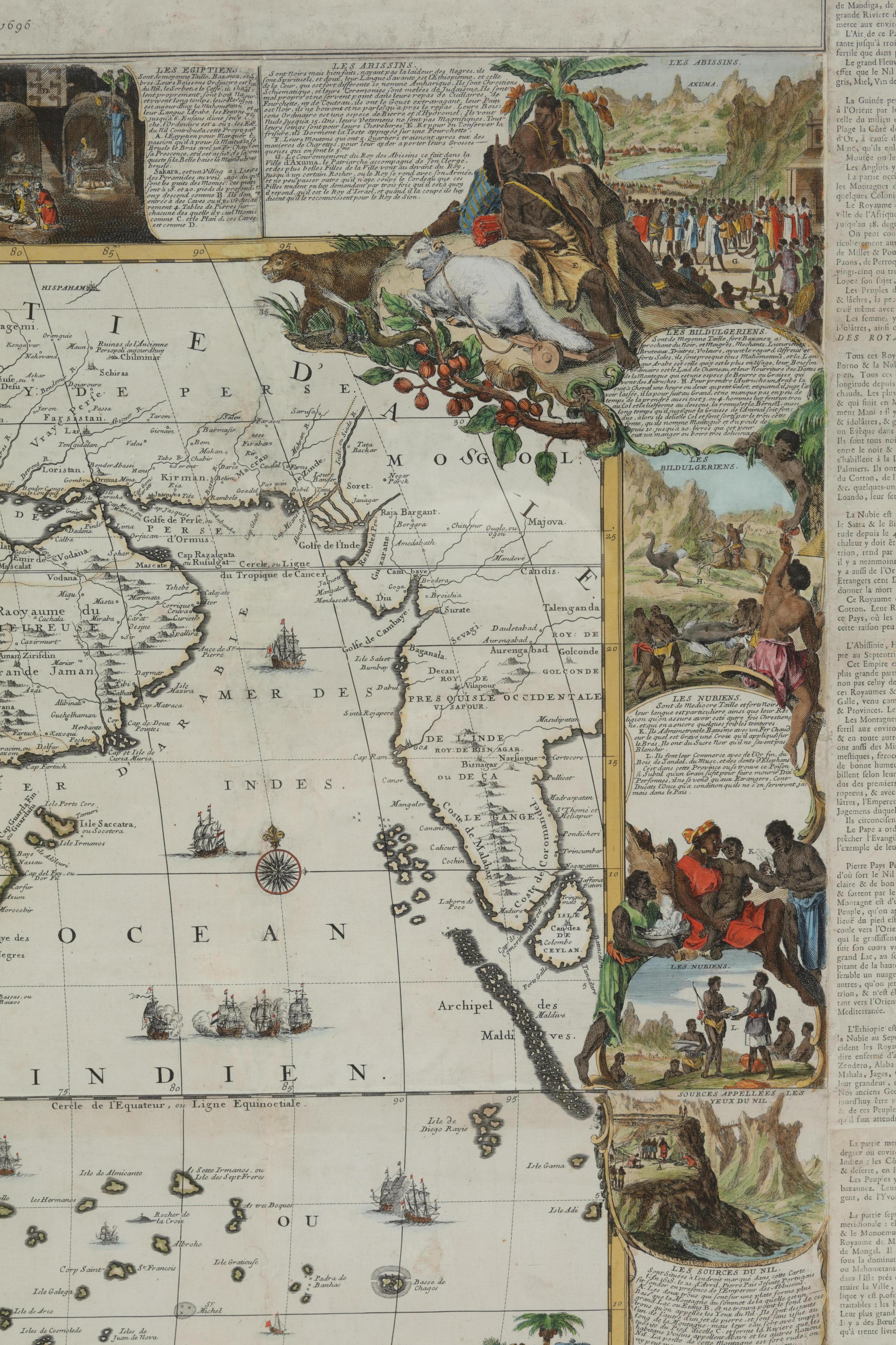 Important giant Map of Africa, for the King of France, 1698 - Print by Nicolas de Fer