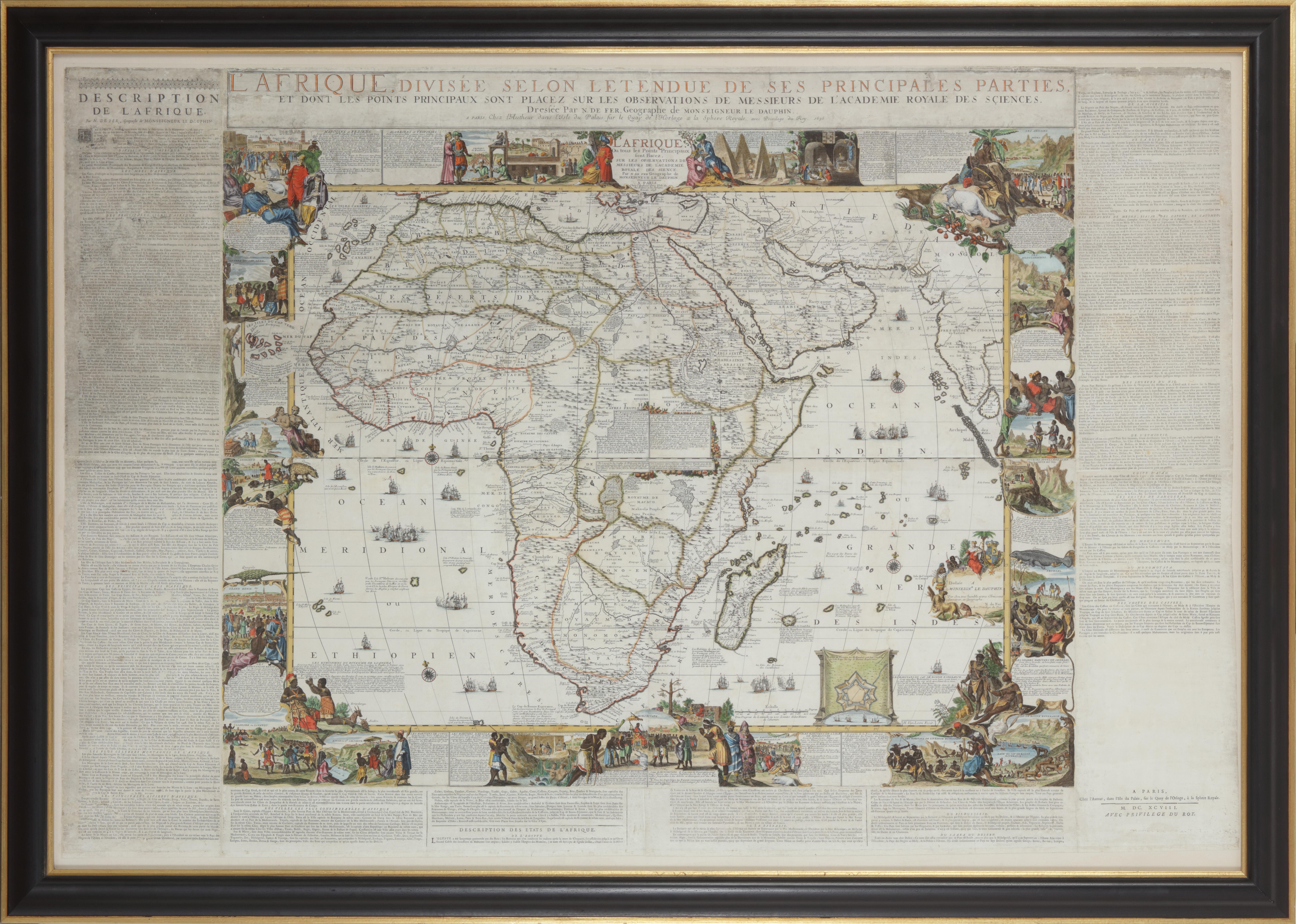 Nicolas de Fer Print - Important giant Map of Africa, for the King of France, 1698