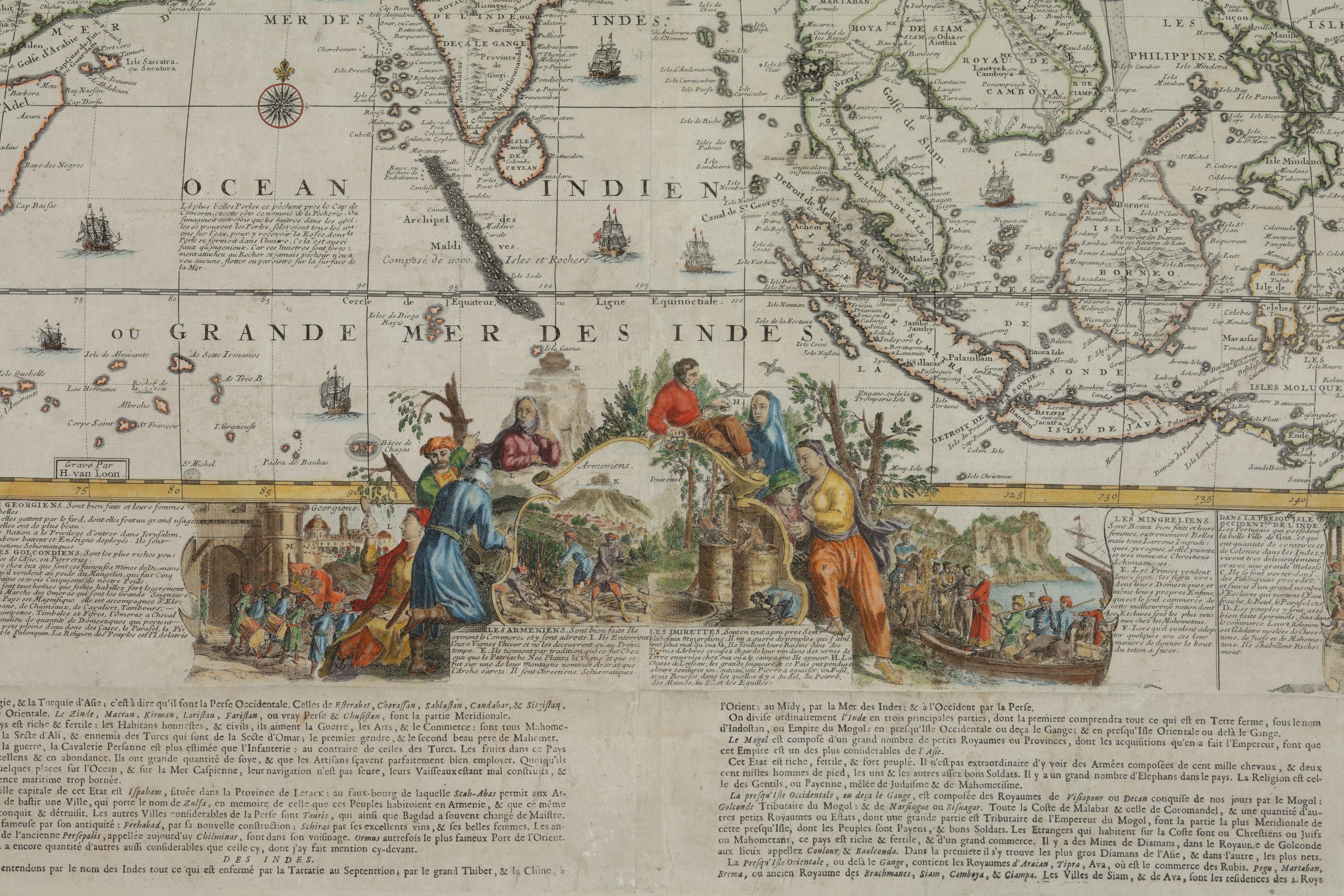 Important giant Map of Asia, for the King of France, 1696 - Old Masters Print by Nicolas de Fer