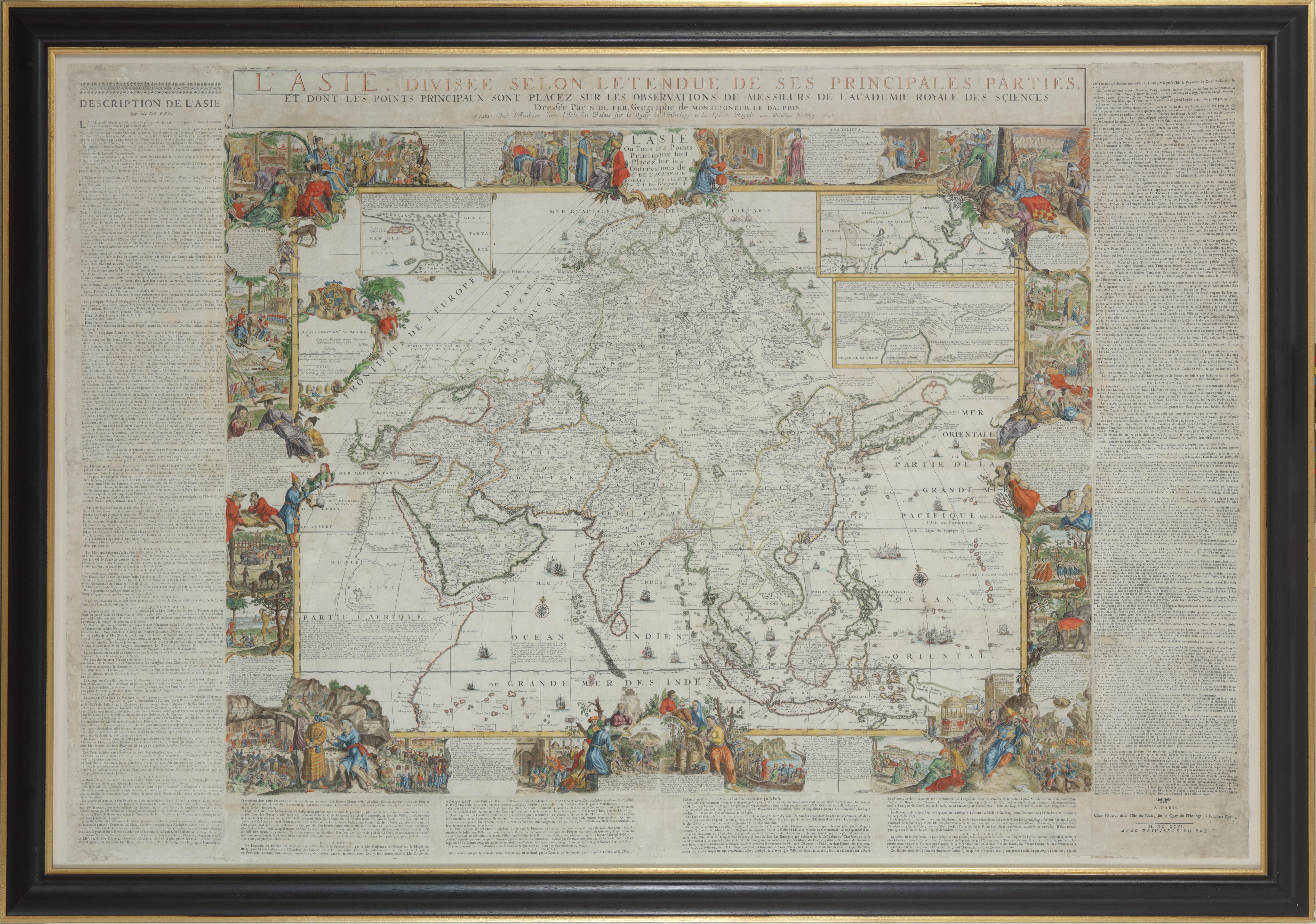 Nicolas de Fer Print - Important giant Map of Asia, for the King of France, 1696
