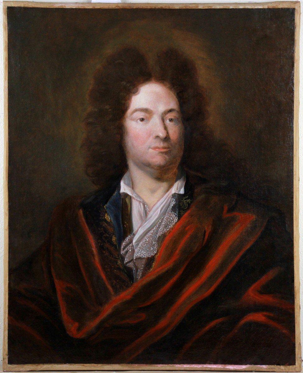 Nicolas De Largilliere (1656-1746) Portrait Painting - Oil On Canvas Portrait Of The 18th Century Entourage De Largilliere Unframed