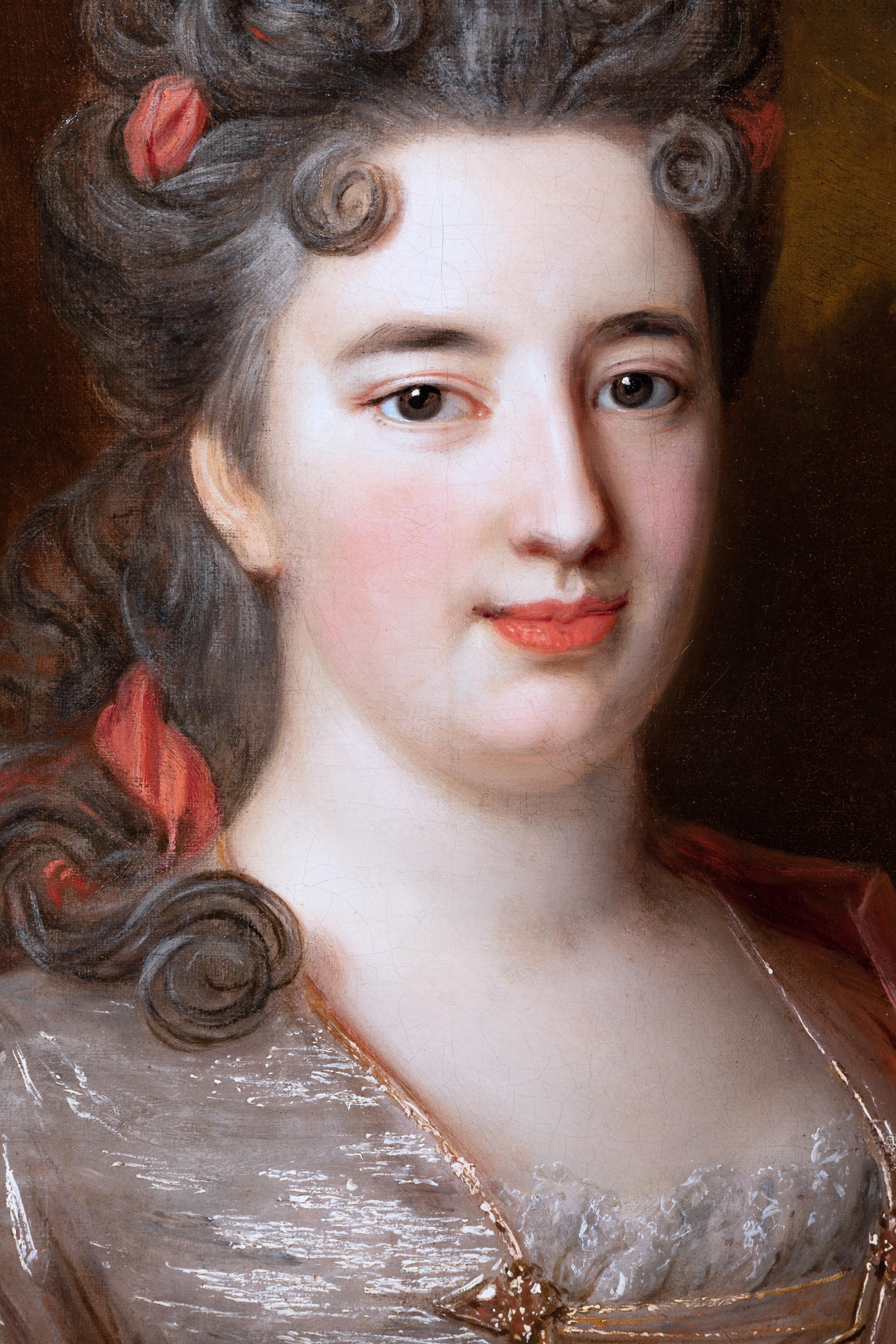 Nicolas de Largillière - Portrait d'une dame, Paris, vers 1695 - Maîtres anciens Painting par Nicolas De Largilliere