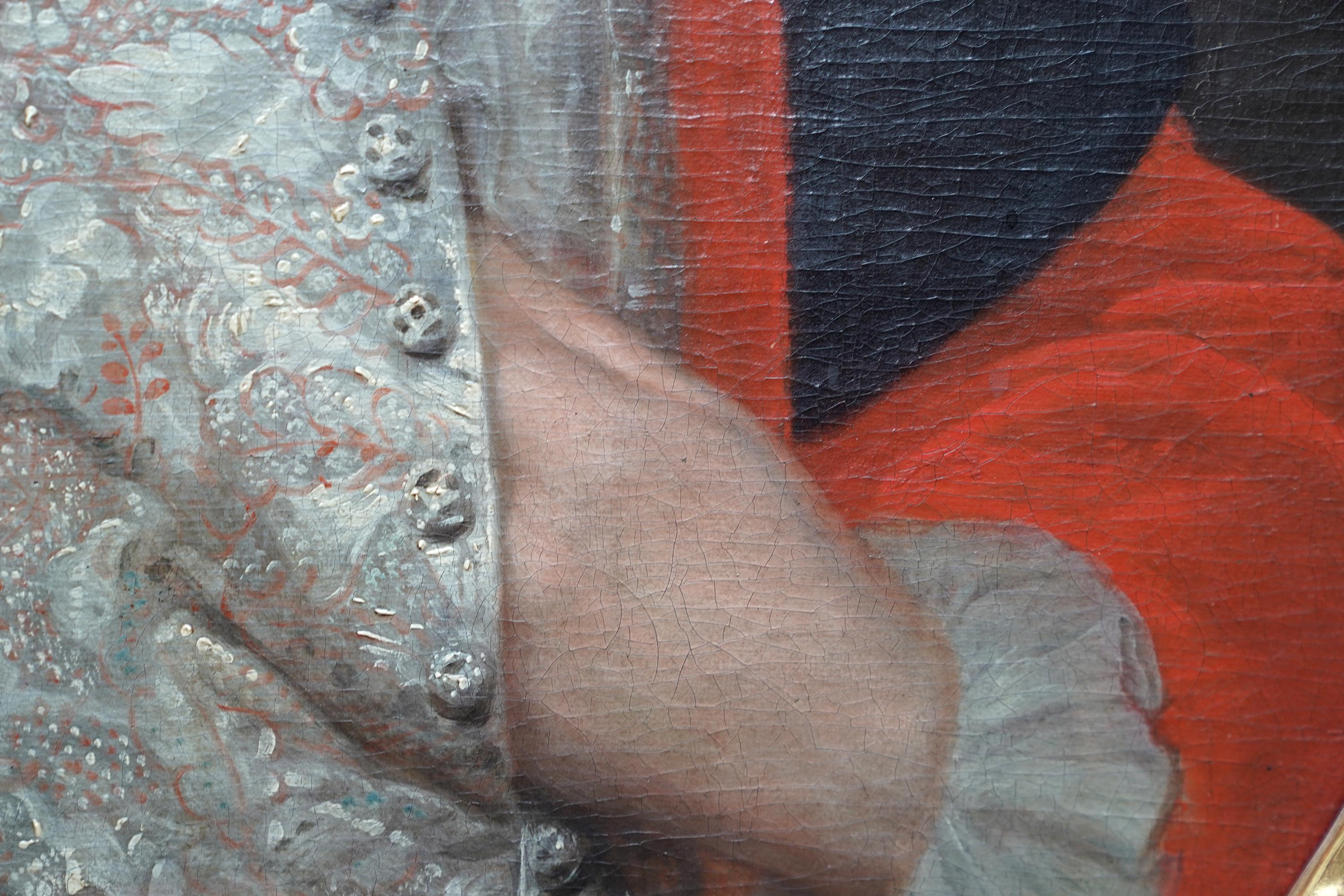 Ritratto ovale di un gentiluomo - Quadro ad olio d'arte French Old Master c1700 in vendita 3