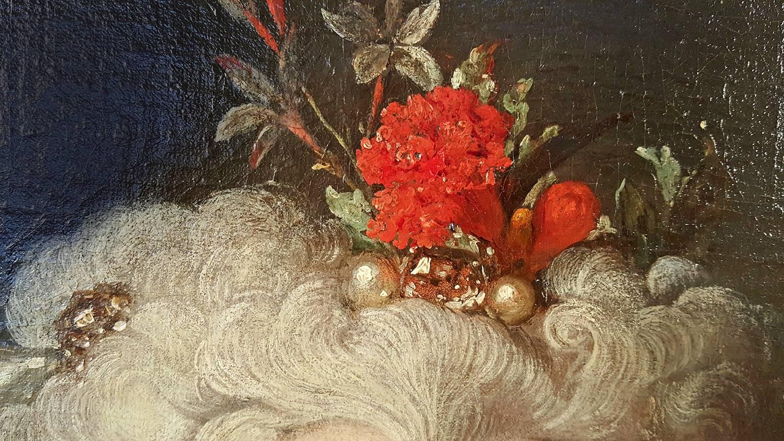  Nicolas de Largillierre  malte Elisabeth Marguerite in Öl auf Leinwand.   Eine größere Version dieses Werks wurde von Sotheby's für 500.000 $ angeboten und befindet sich heute in einem französischen Museum - Palais des Beaux-Arts de Lille.  