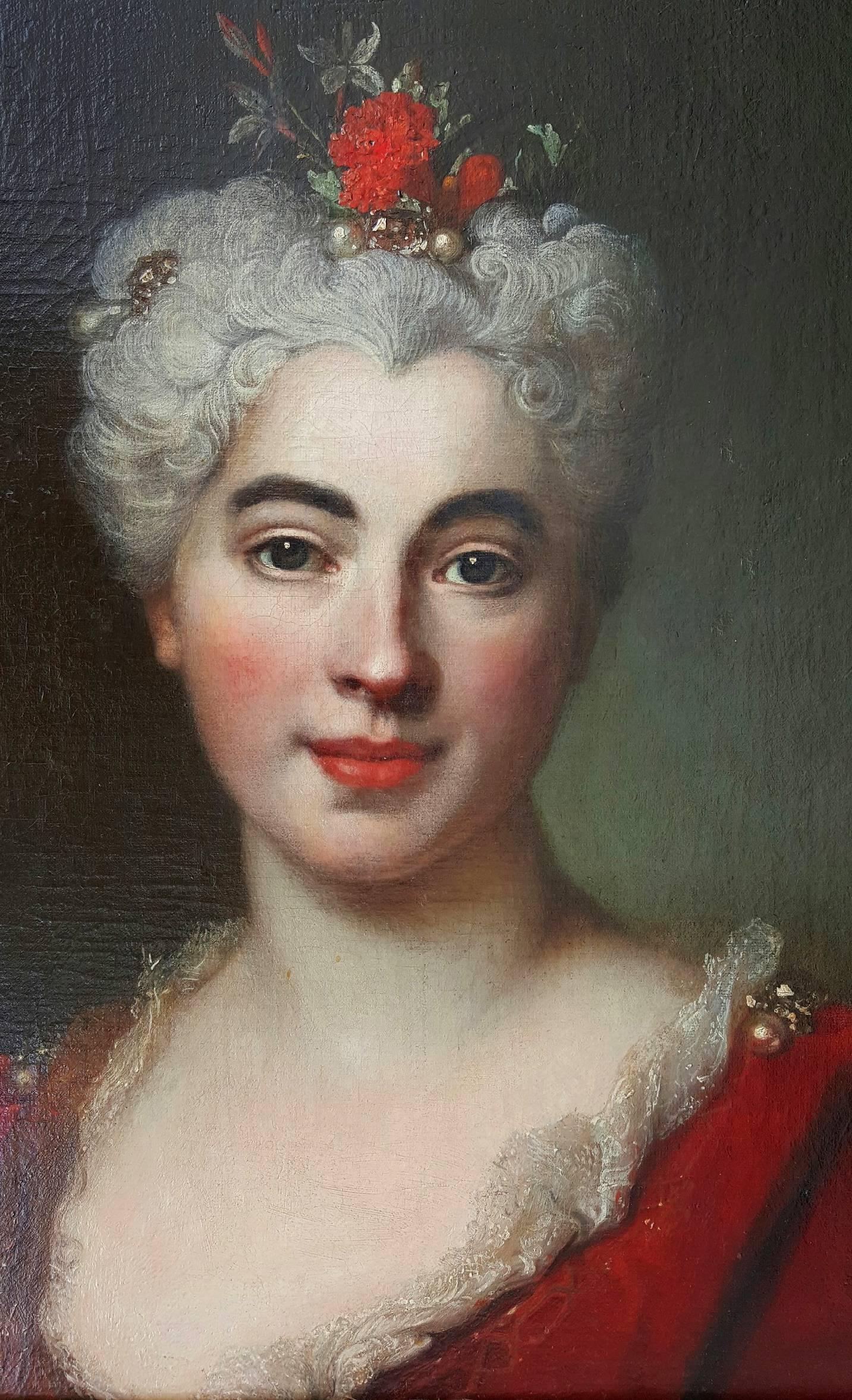 Portrait Of Elisabeth Marguerite, The Artist's Daughter - Rococo Painting by Nicolas De Largilliere