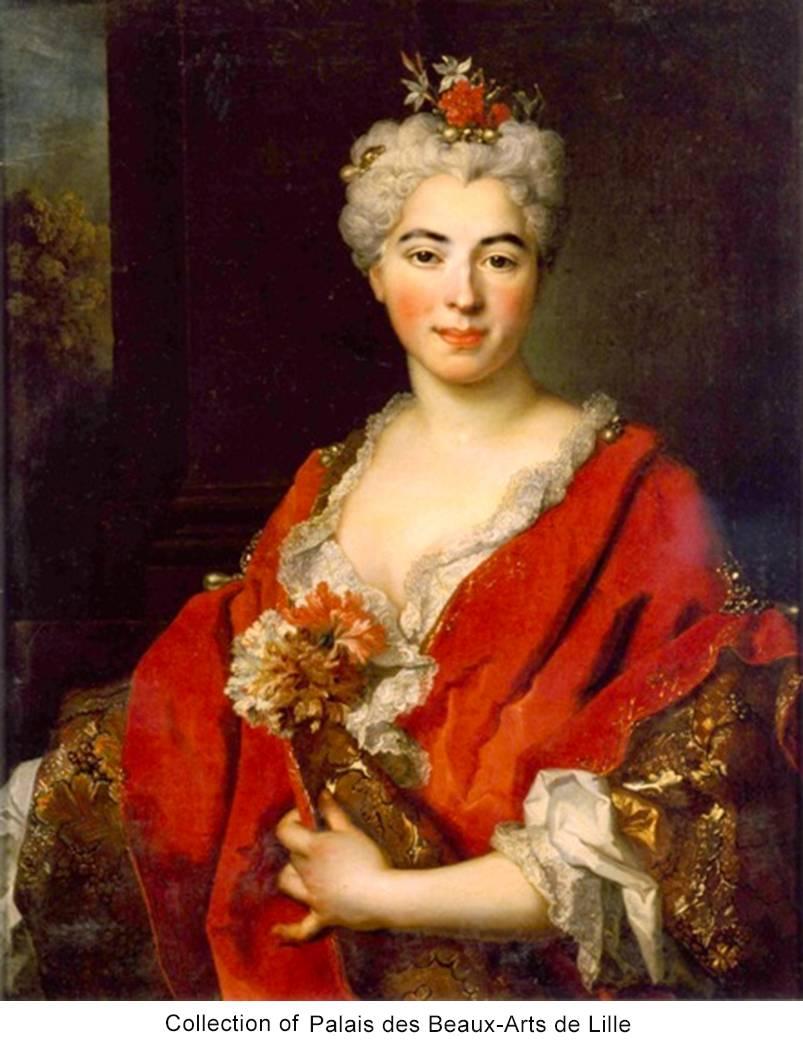  Nicolas de Largillierre  painted Elisabeth Marguerite in oil on canvas.   A larger version of this work was offered by Sotheby's for $500,000 and is now in a French Museum - Palais des Beaux-Arts de Lille.   Nicolas de Largillierre, one of Europe's