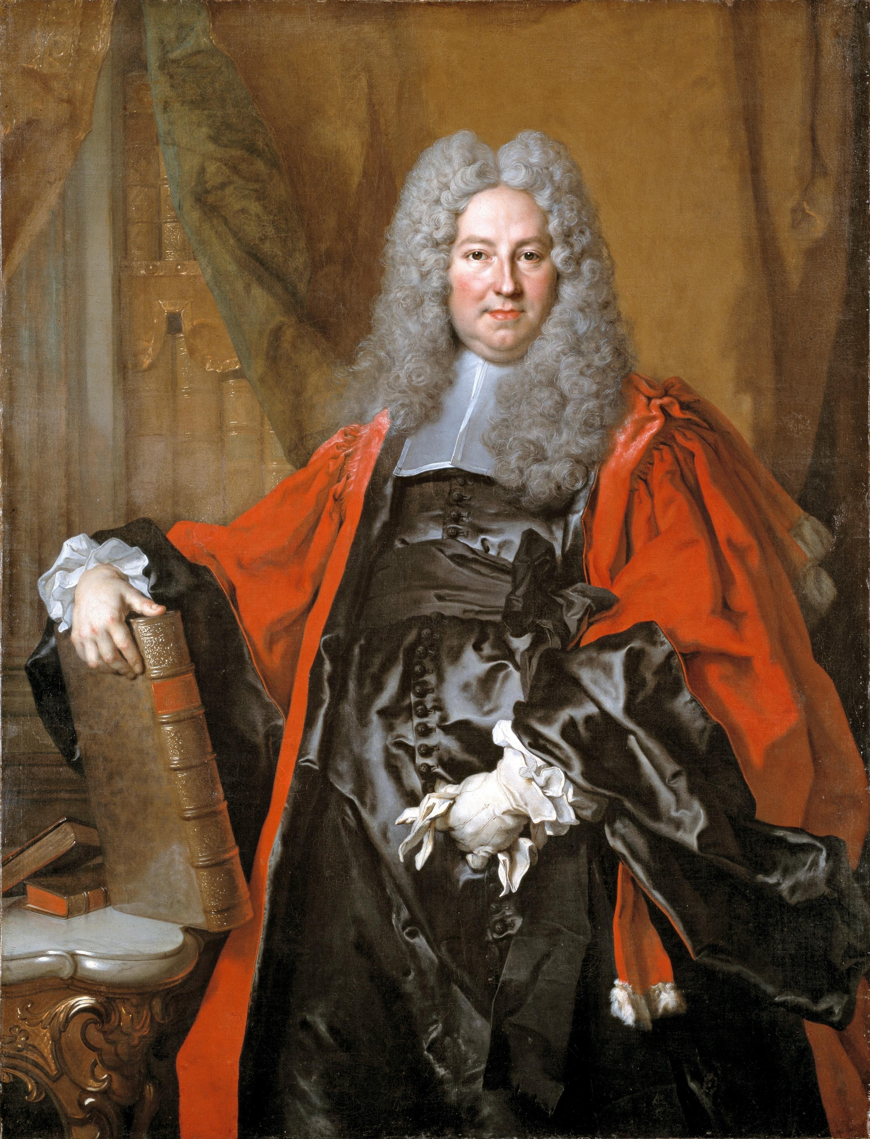 Portrait of Monsieur Aubert, a ceremonial portrait by Nicolas de Largillière For Sale 4