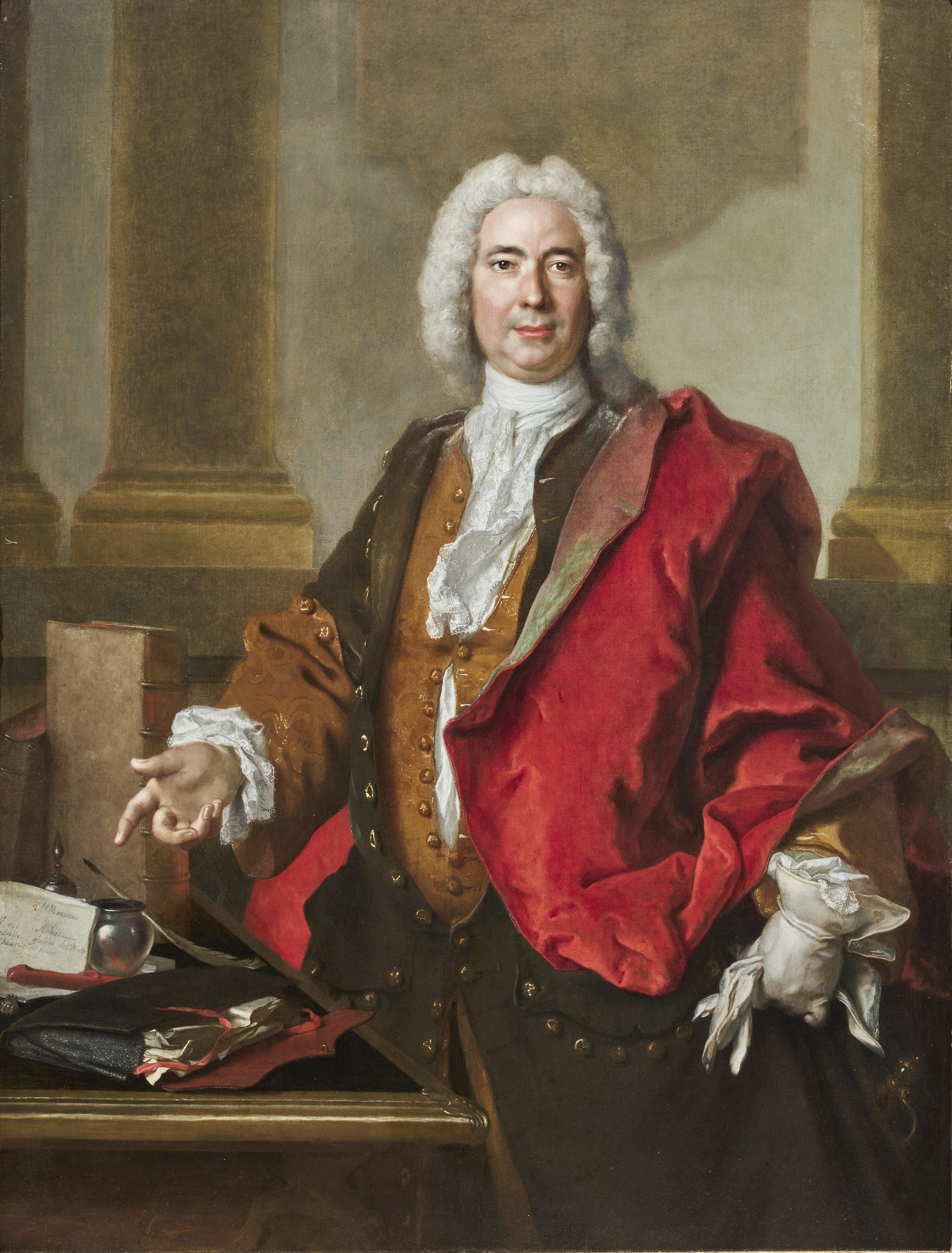 Portrait de Monsieur Aubert, portrait d'apparat de Nicolas de Largillière - Painting de Nicolas De Largilliere