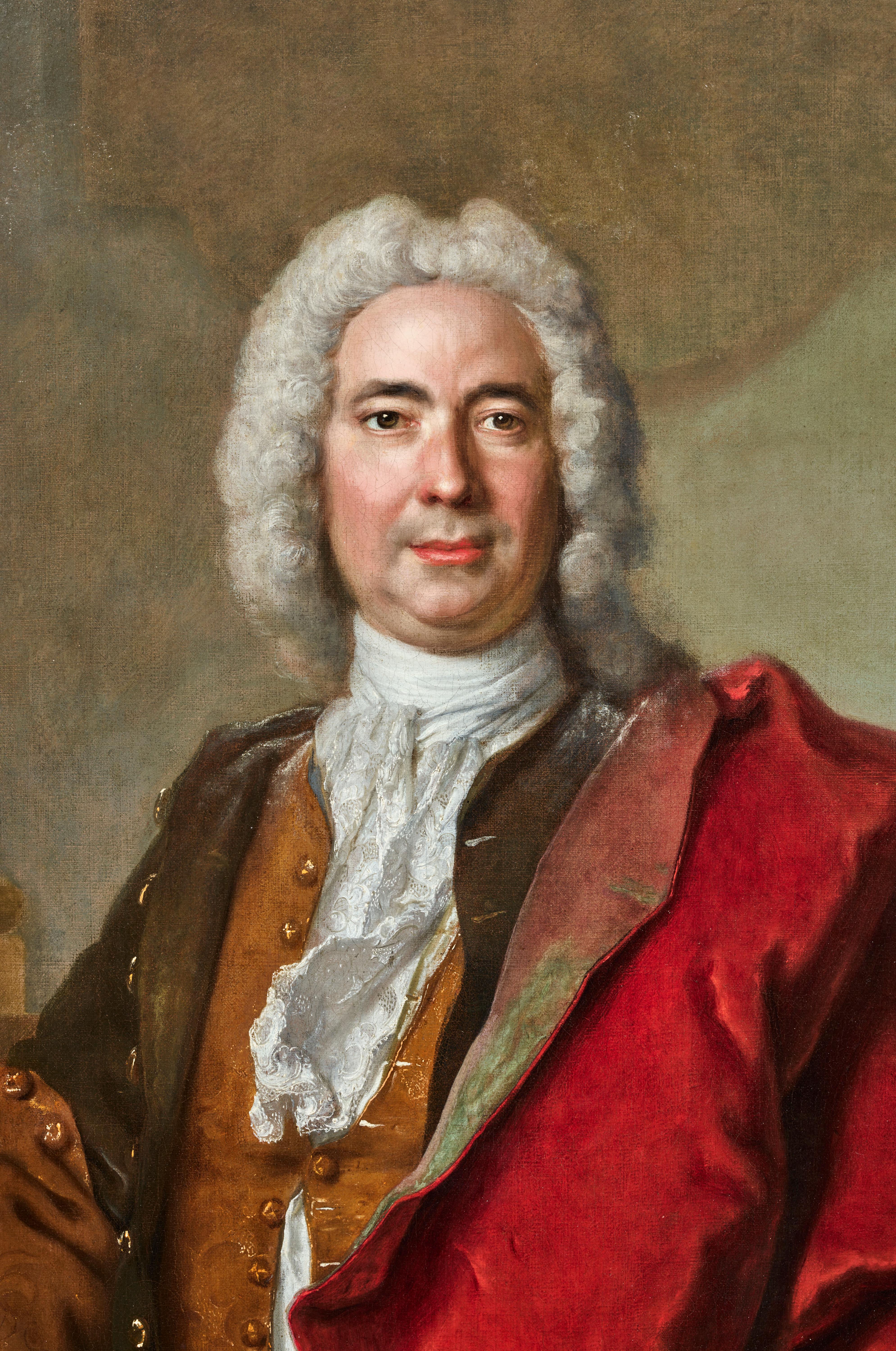 Portrait of Monsieur Aubert, a ceremonial portrait by Nicolas de Largillière - Old Masters Painting by Nicolas De Largilliere