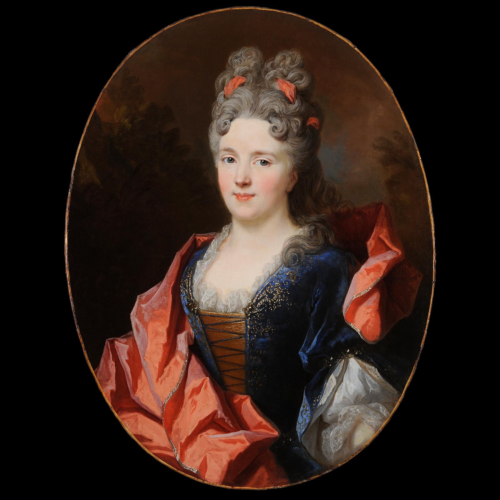 Presumed portrait of Princess de Conti, Marie-Anne de Bourbon - Painting by Nicolas De Largilliere