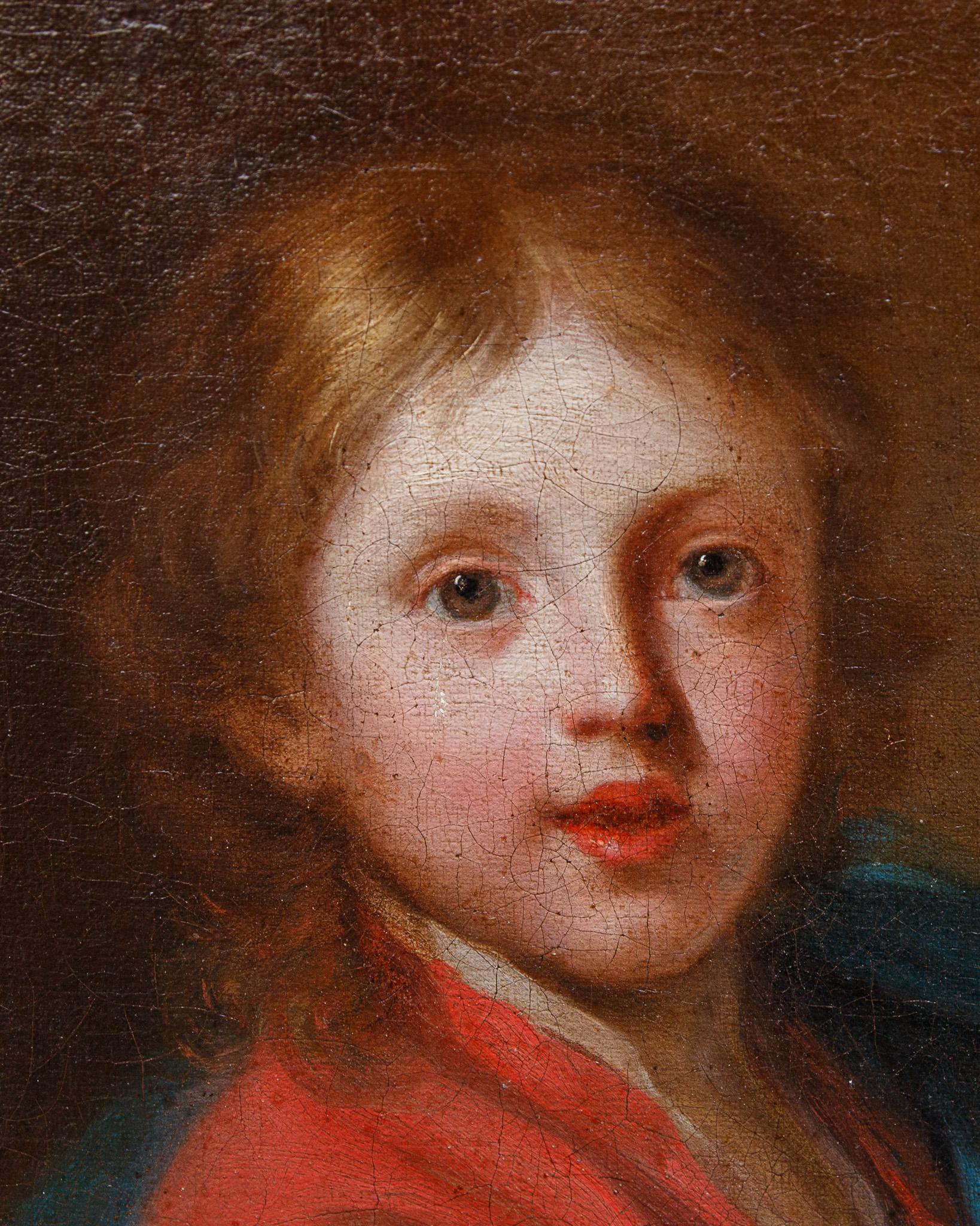 Nicolas de Largillière (Paris, 1656 - 1746), Enfant Jésus montrant la croix - Autres styles artistiques Painting par Nicolas de Largillière (Parigi, 1656 – 1746)