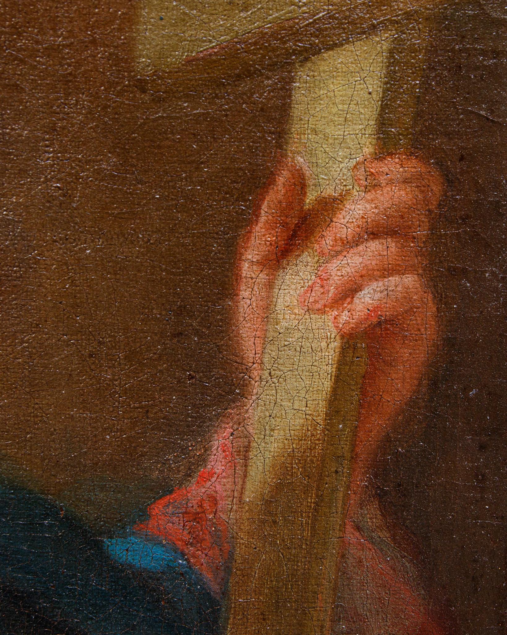 Nicolas de Largillière (Paris, 1656 - 1746), Enfant Jésus montrant la croix - Black Figurative Painting par Nicolas de Largillière (Parigi, 1656 – 1746)