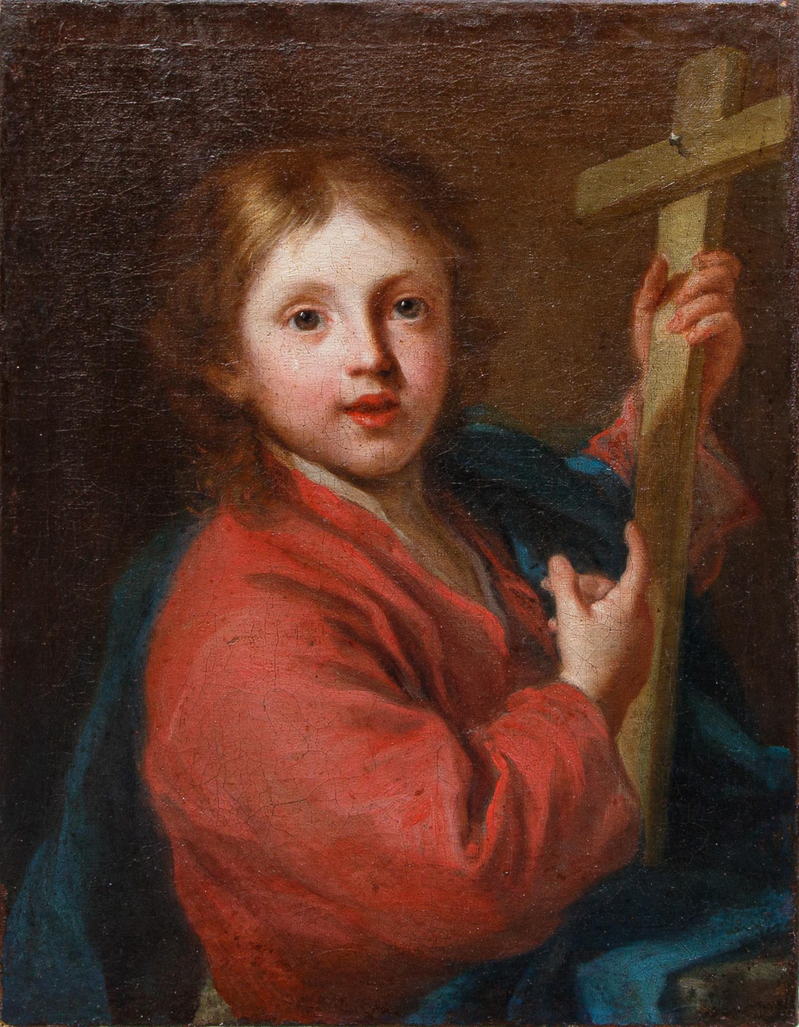 Figurative Painting Nicolas de Largillière (Parigi, 1656 – 1746) - Nicolas de Largillière (Paris, 1656 - 1746), Enfant Jésus montrant la croix