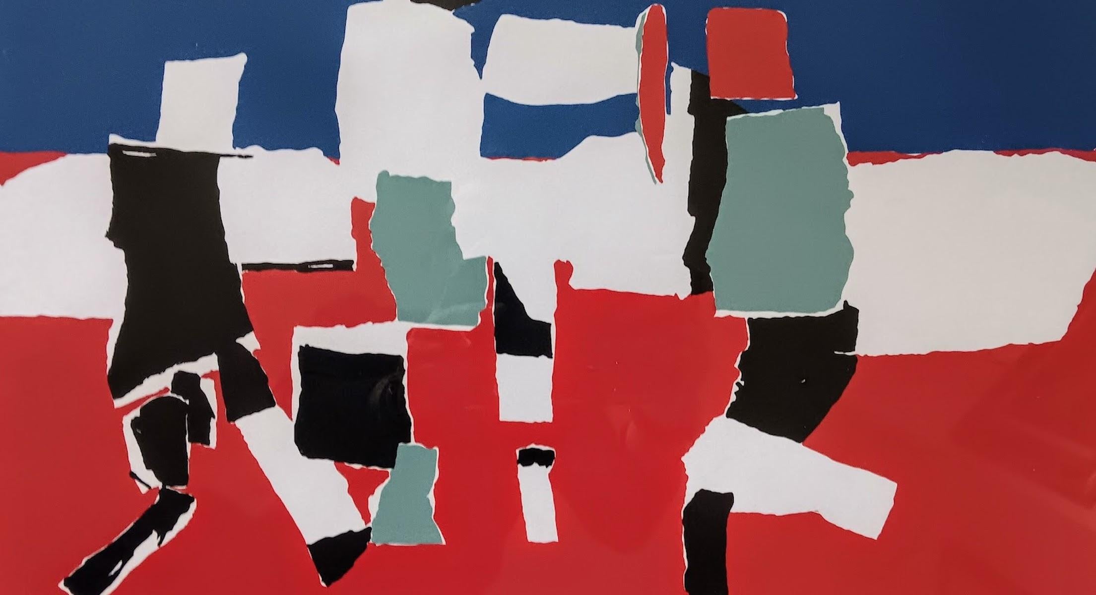 Original Print Poster by Nicolas de Stael, Oeuvre Gravé, 1979 - Purple Abstract Painting by Nicolas de Stael (after)