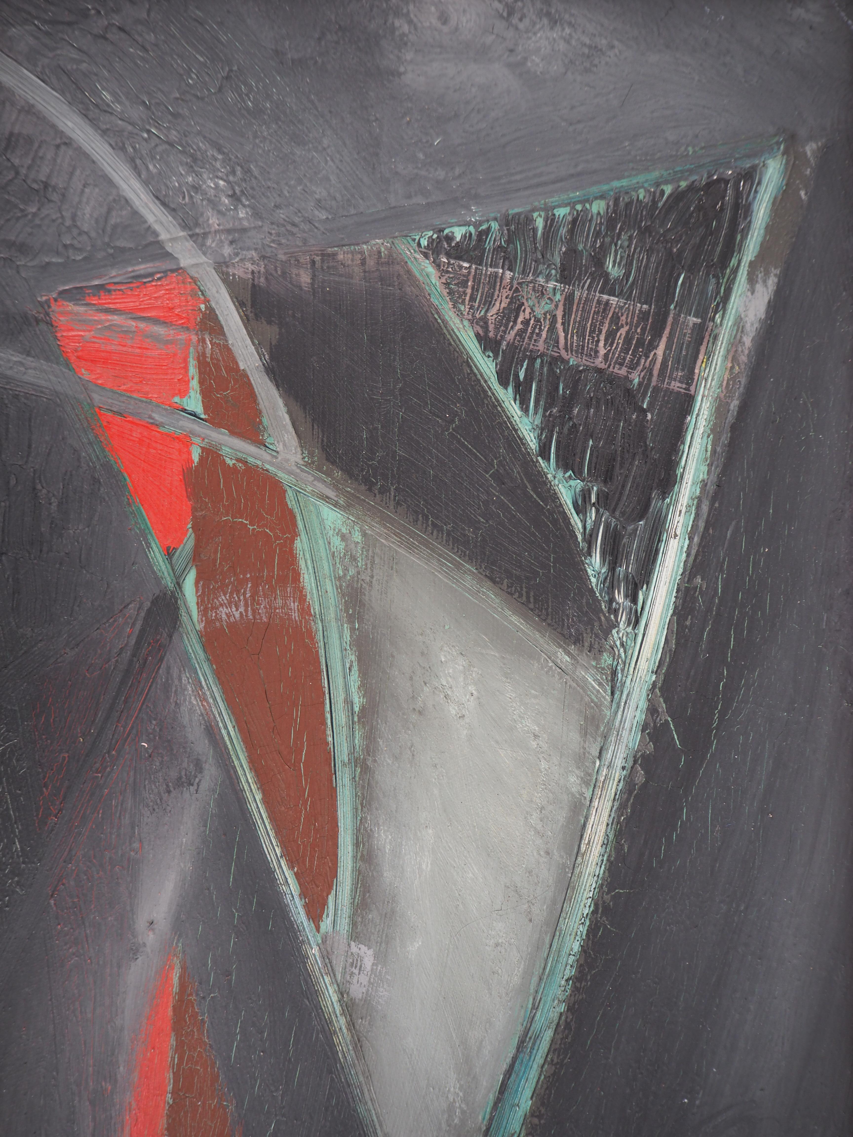 Study 1944 - Original Oil on Canvas - (Dubourg & de Staël, #21) - Gray Abstract Painting by Nicolas de Staël