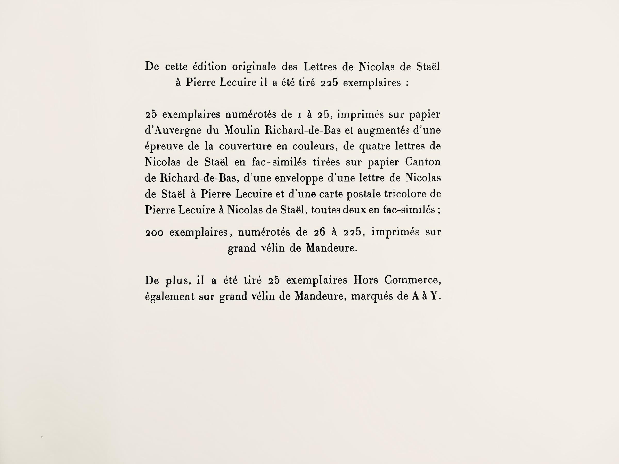 Composition, Lettres de Nicolas de Staël à Pierre Lecuire (d'après) en vente 5