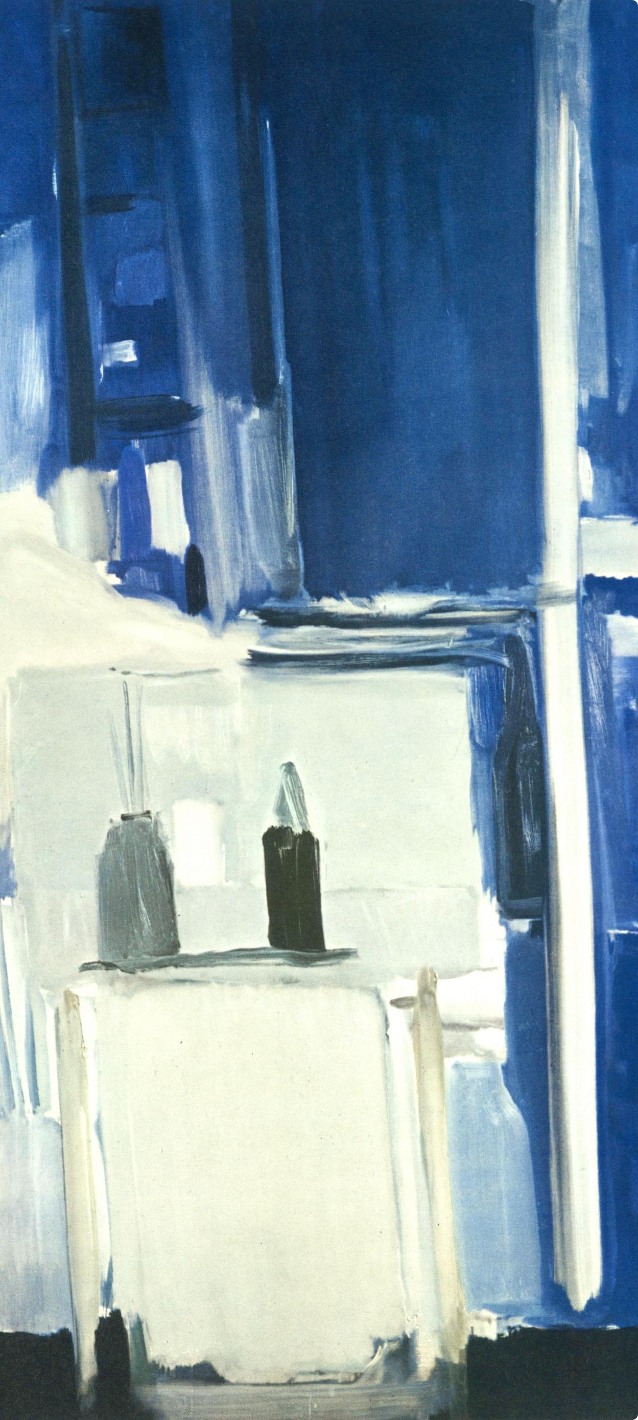 de Staël, Coln d'atelier, fond bleu, Peintres d'aujourd'hui (after) - Modern Print by Nicolas de Staël