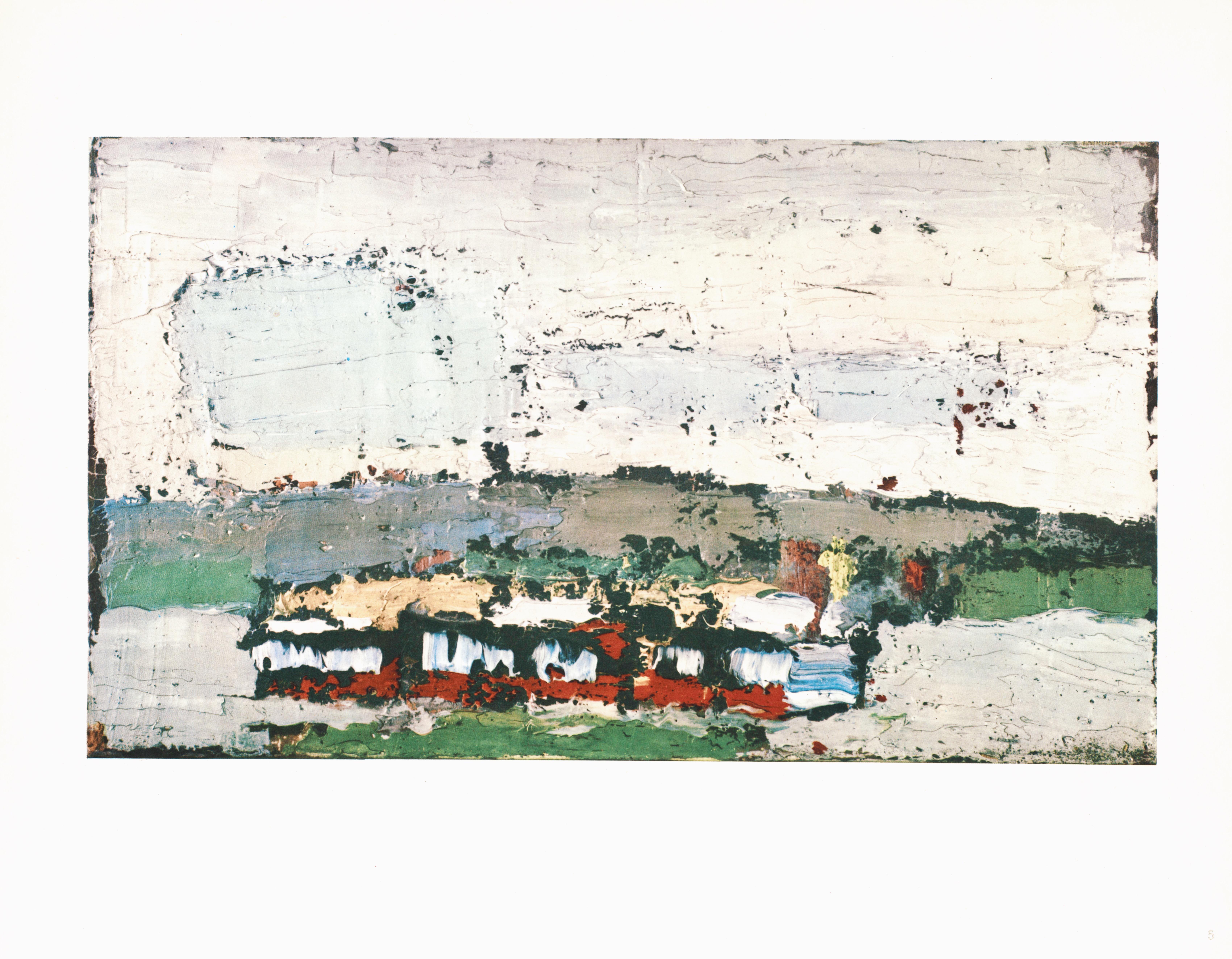 Héliogravure on vélin paper. Paper Size: 10.83 x 13.78 inches. Inscription: Unsigned and unnumbered, as issued. Notes: From the folio, Nicolas de Staël, Peintres d'aujourd'hui, 1960. Published by Fernand Hazan, Éditeur, Paris; rendered by Bussière