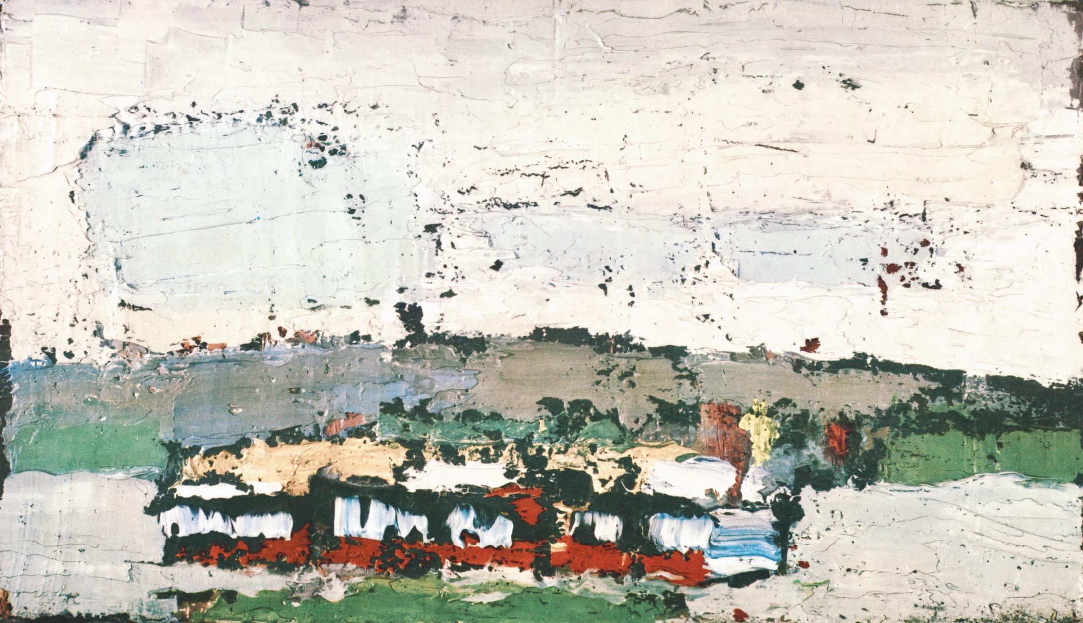 Nicolas de Staël Abstract Print - de Staël, Rosny, bateau sur la Seine, Peintres d'aujourd'hui (after)
