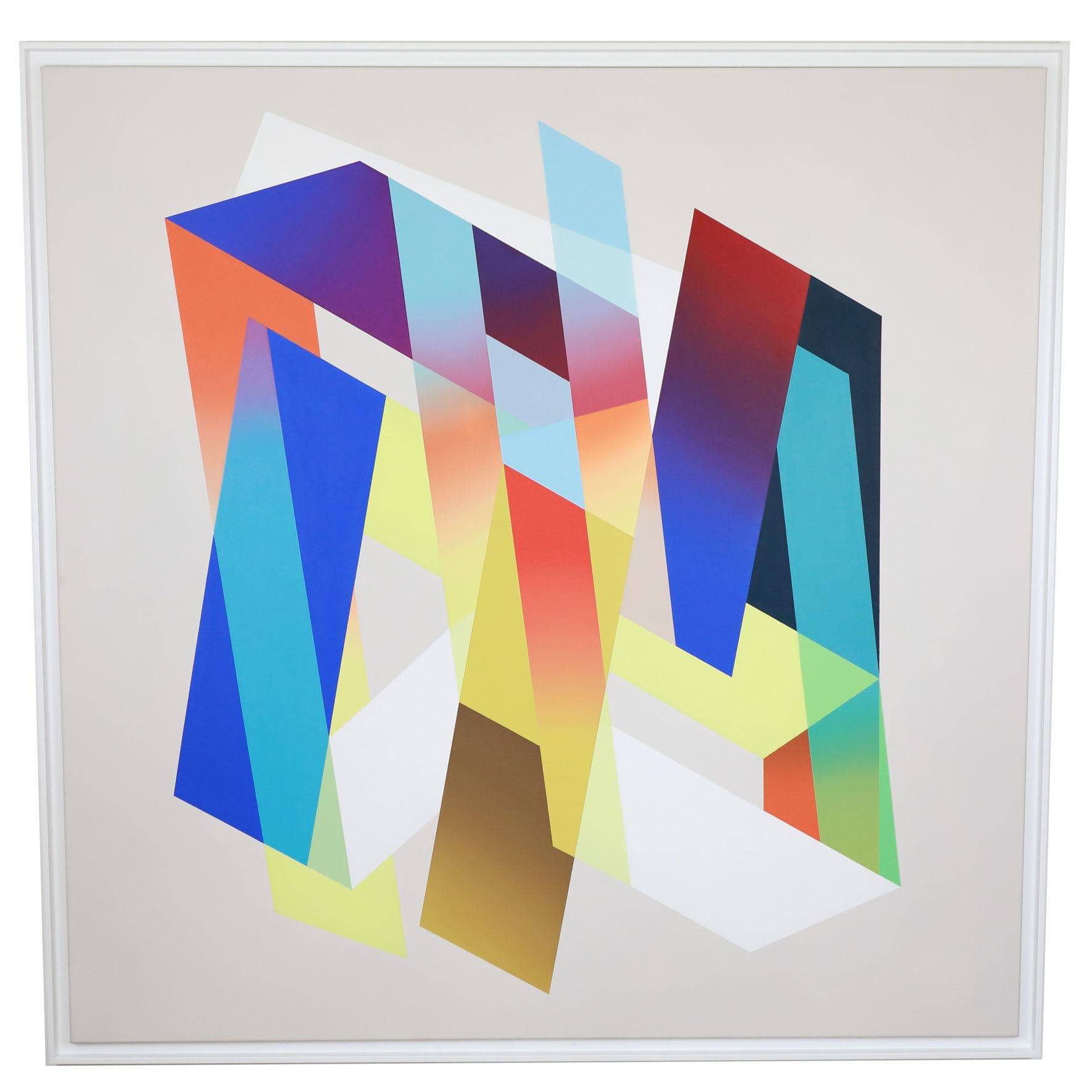 Abstract painting on canvas - Nicolas Dubreuille - Geometric, Colour 1