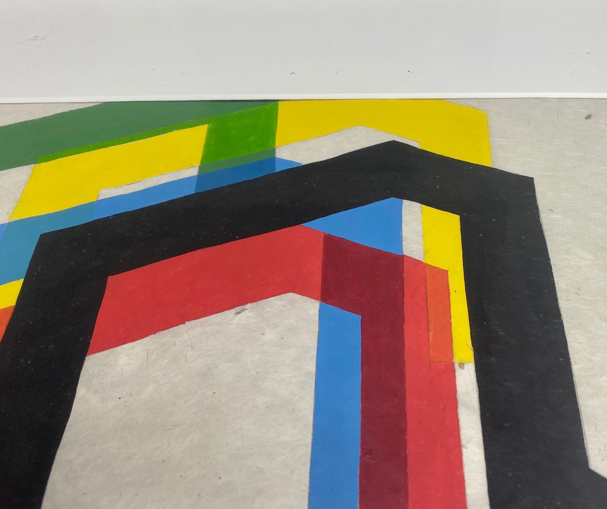 Pittura astratta su carta - Nicolas Dubreuille - Geometrico, Contemporaneo in vendita 3