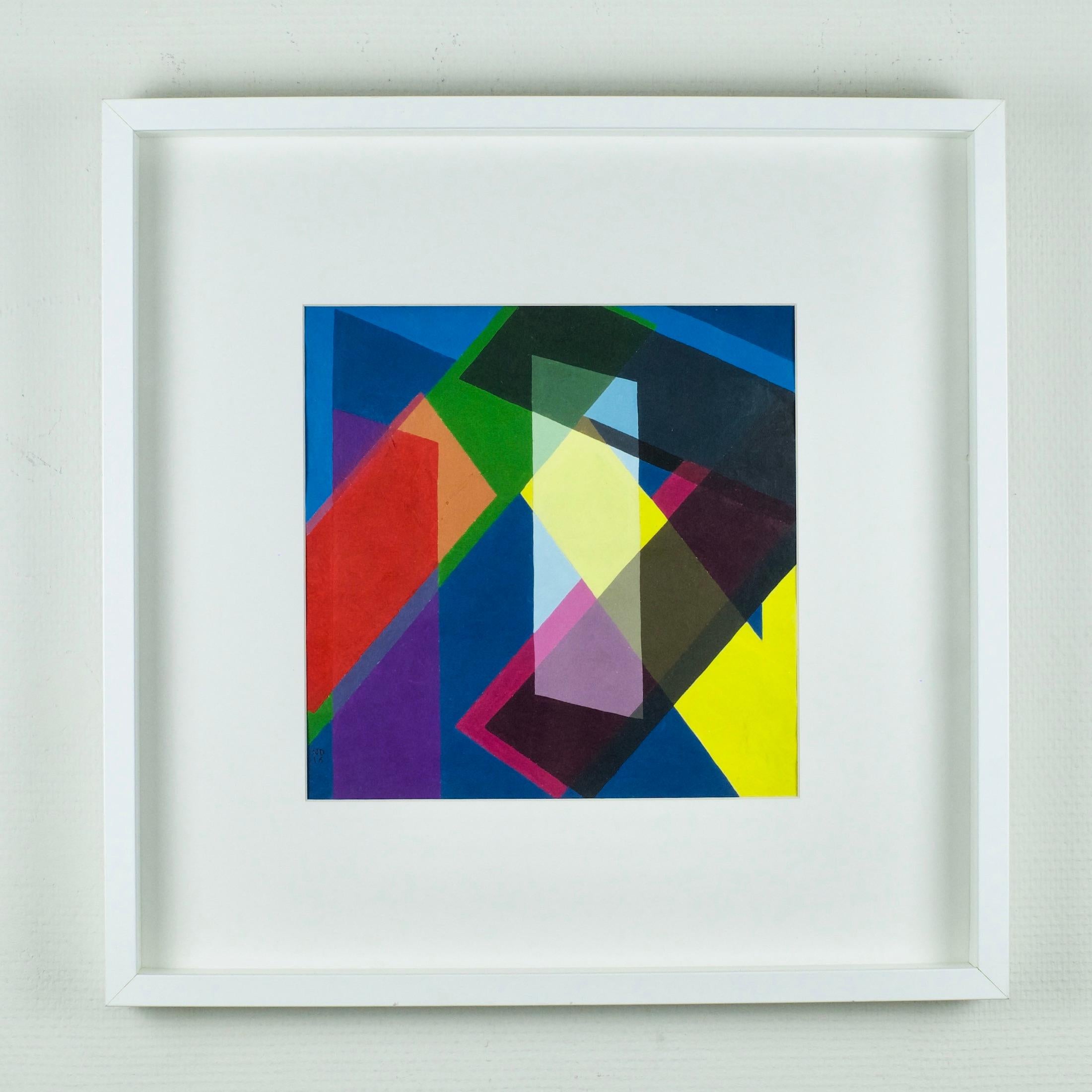Peinture abstraite sur papier - Nicolas Dubreuille - Géométrique, contemporain en vente 1