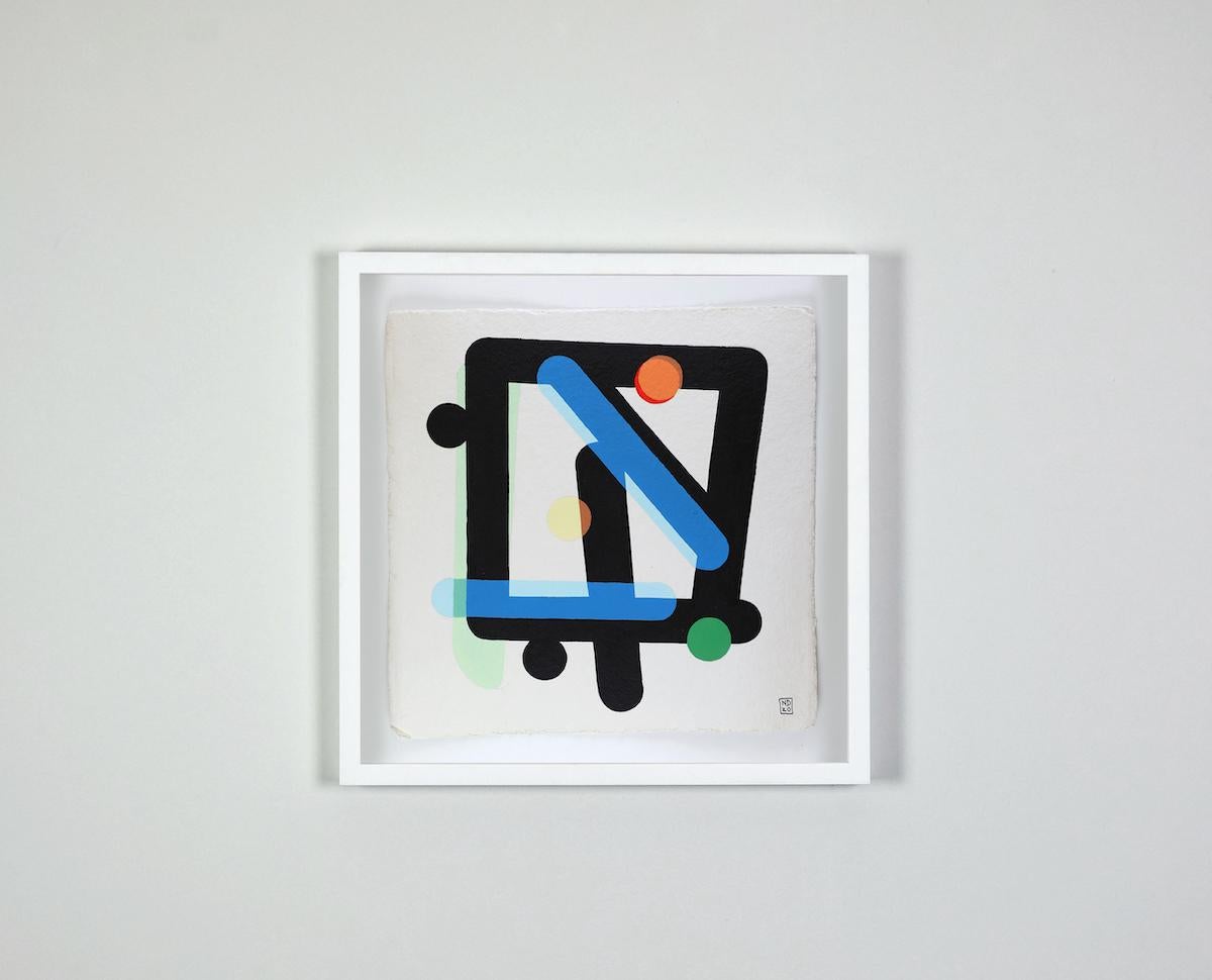 Abstract painting on paper - Nicolas Dubreuille - Geometric, Contemporary For Sale 1