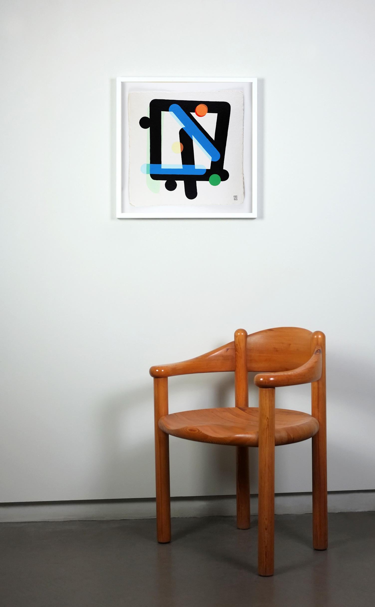 Abstract painting on paper - Nicolas Dubreuille - Geometric, Contemporary For Sale 3