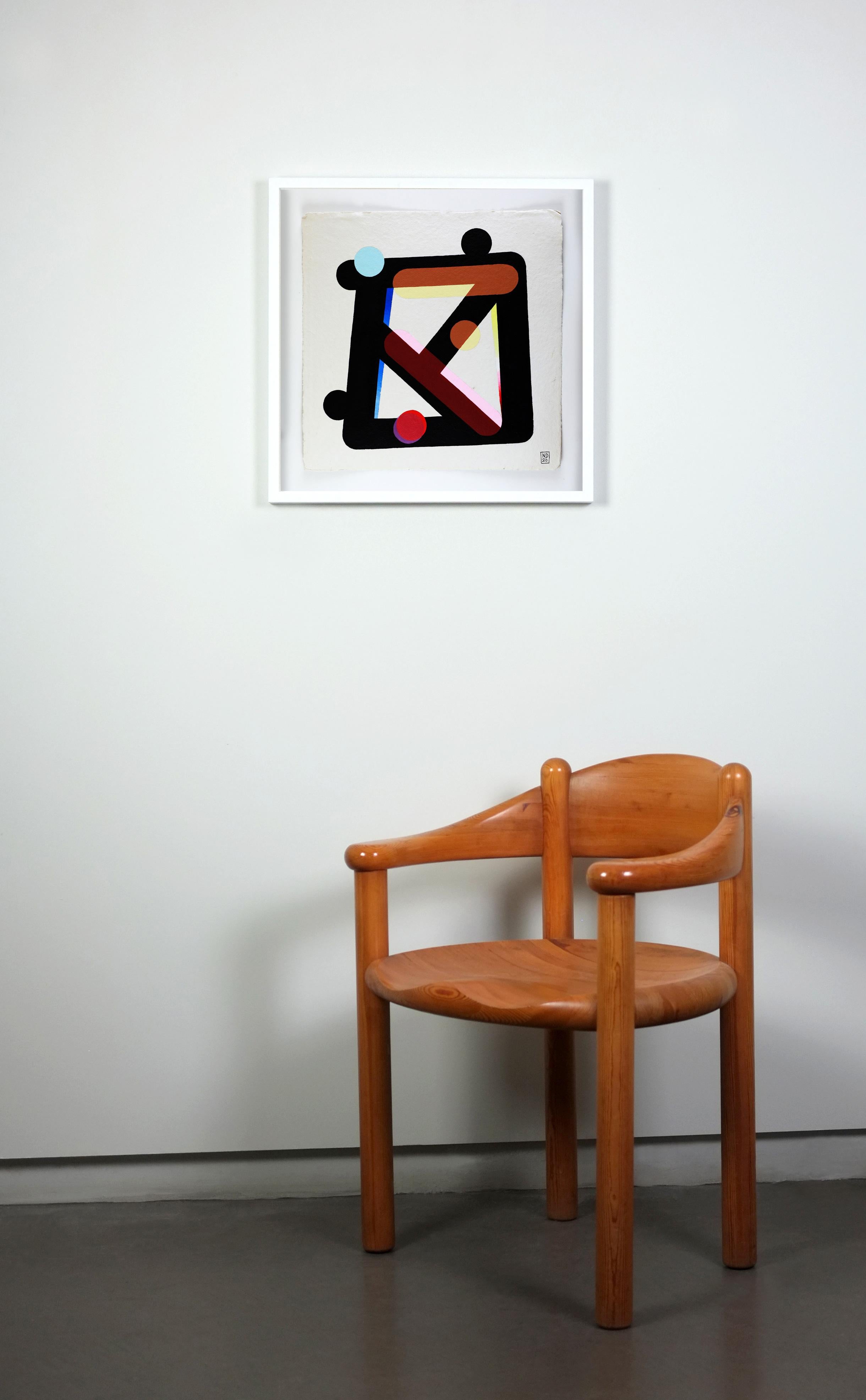 Abstract painting on paper - Nicolas Dubreuille - Geometric, Contemporary For Sale 3