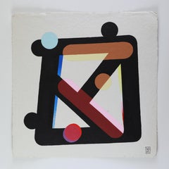 Pittura astratta su carta - Nicolas Dubreuille - Geometrico, Contemporaneo