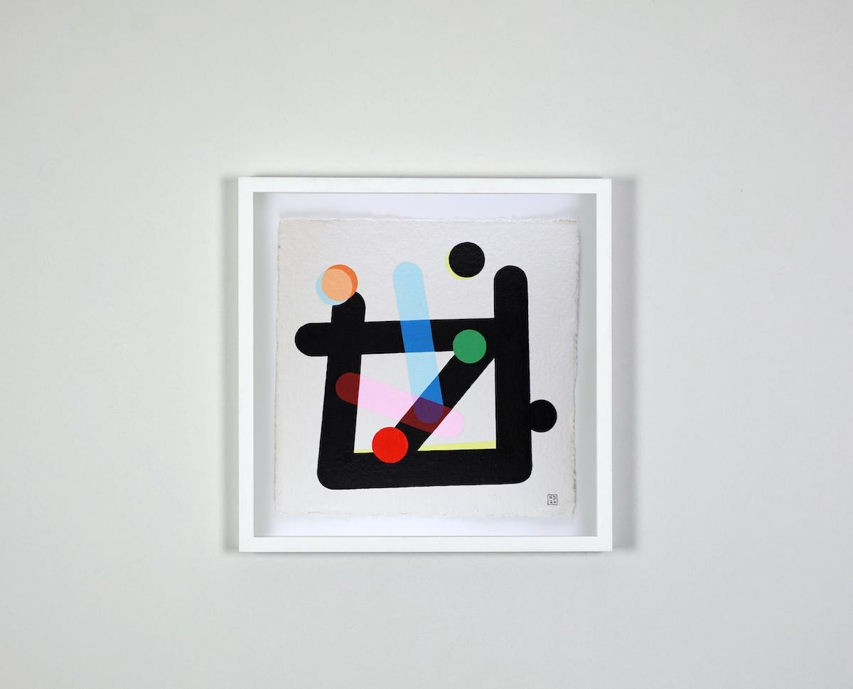 Peinture abstraite sur papier - Nicolas Dubreuille - Géométrique, couleur, contemporaine en vente 1