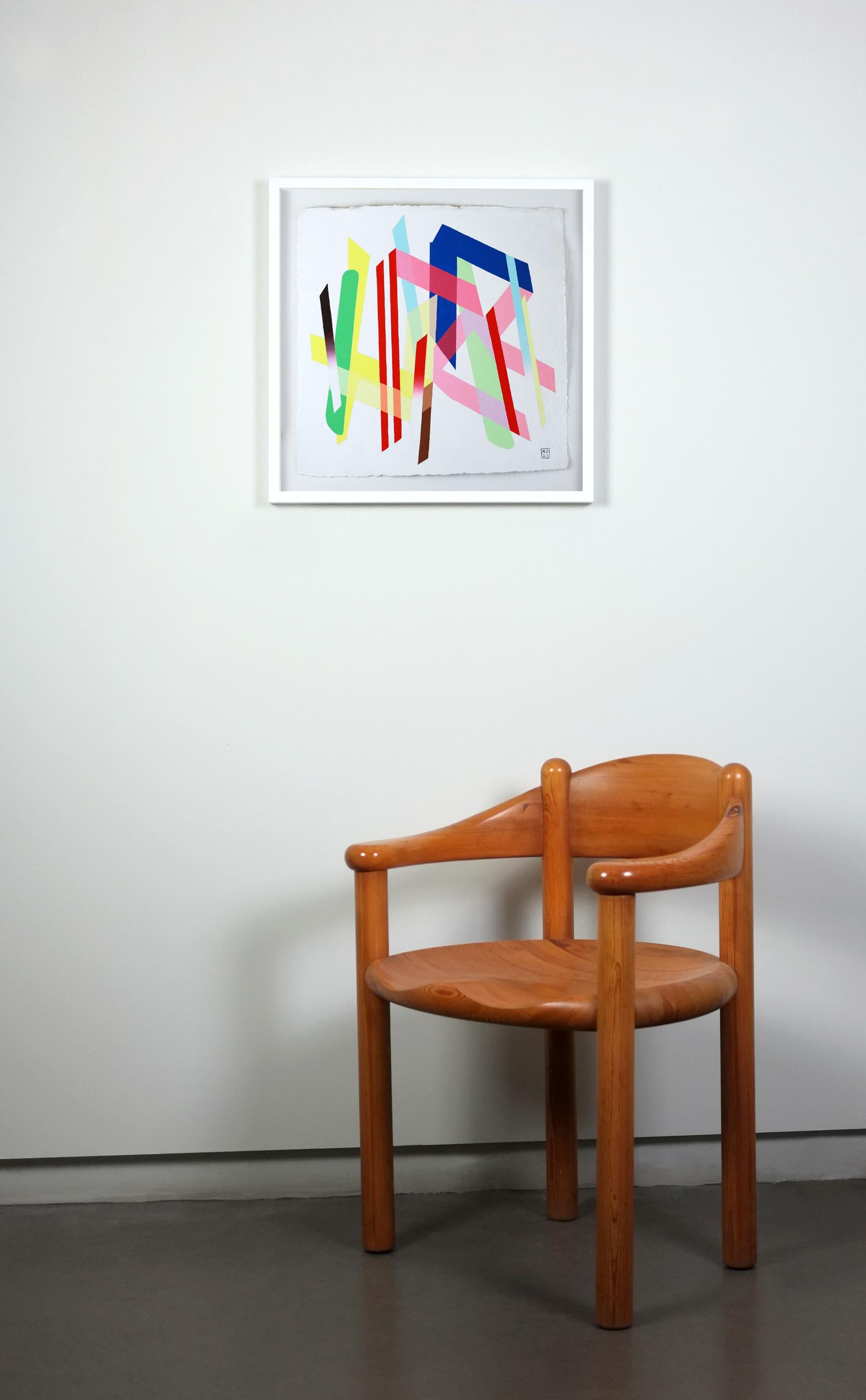 Peinture abstraite sur papier - Nicolas Dubreuille - Géométrique, contemporain en vente 3