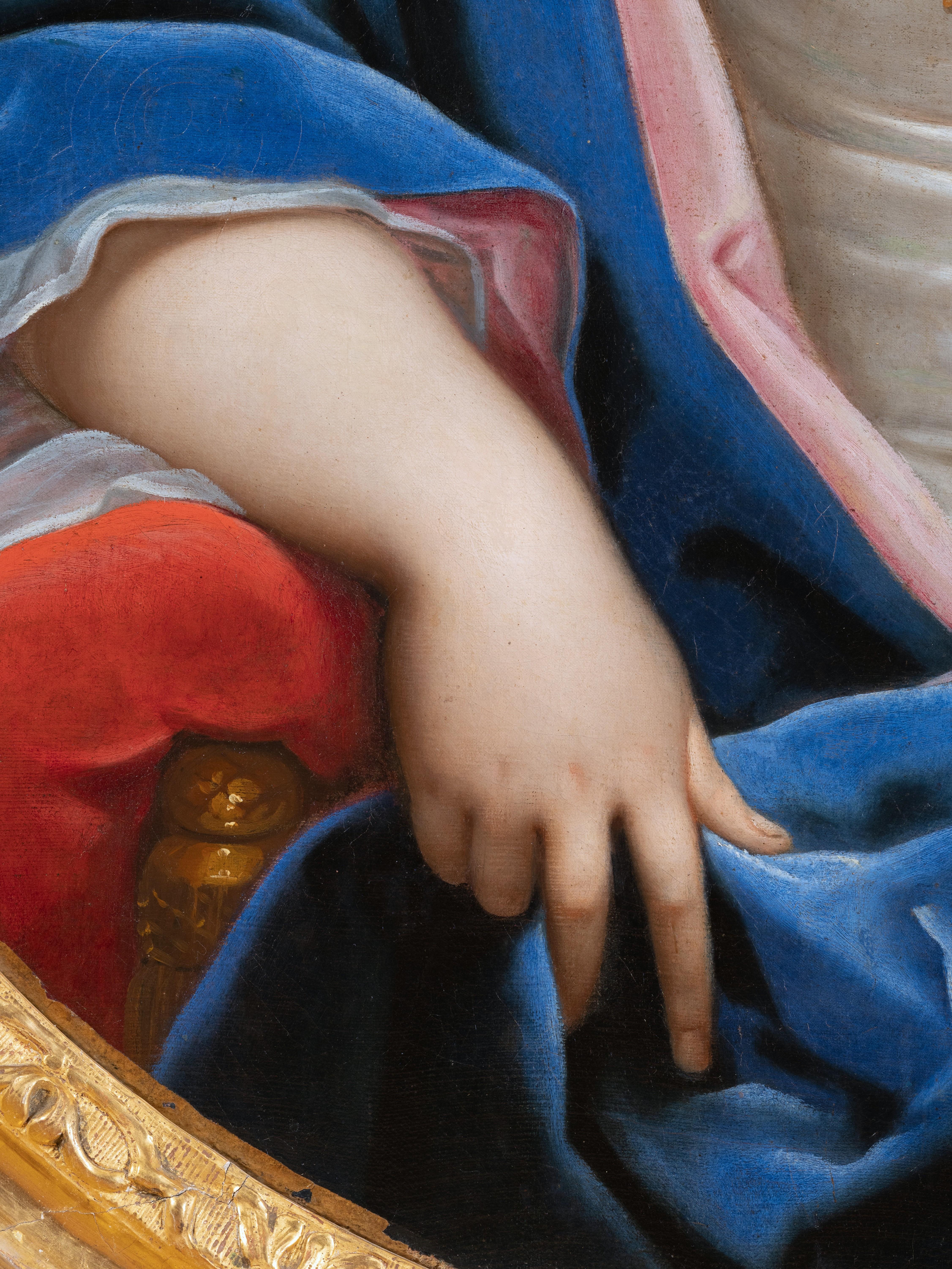 Portrait d'une femme de la noblesse française - fin du 17e siècle, école française, attr. à N. Fouché - Marron Portrait Painting par Nicolas Fouché