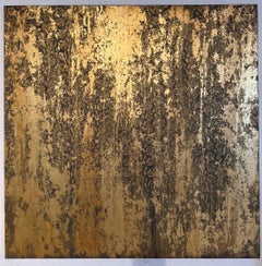 Abstraction 100-130 12 de Nicolas Galtier - Peinture abstraite, dorée