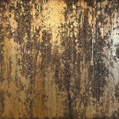 Abstracción 100-130 12 de Nicolas Galtier - Pintura Abstracta, Dorada