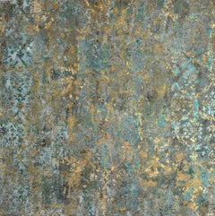 Abstraction 100-298 24 di Nicolas Galtier - Pittura astratta, blu e oro