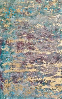 Abstraction 100.150-33 20 A&B by Nicolas Galtier - Gold Leaf Painting, Abstract