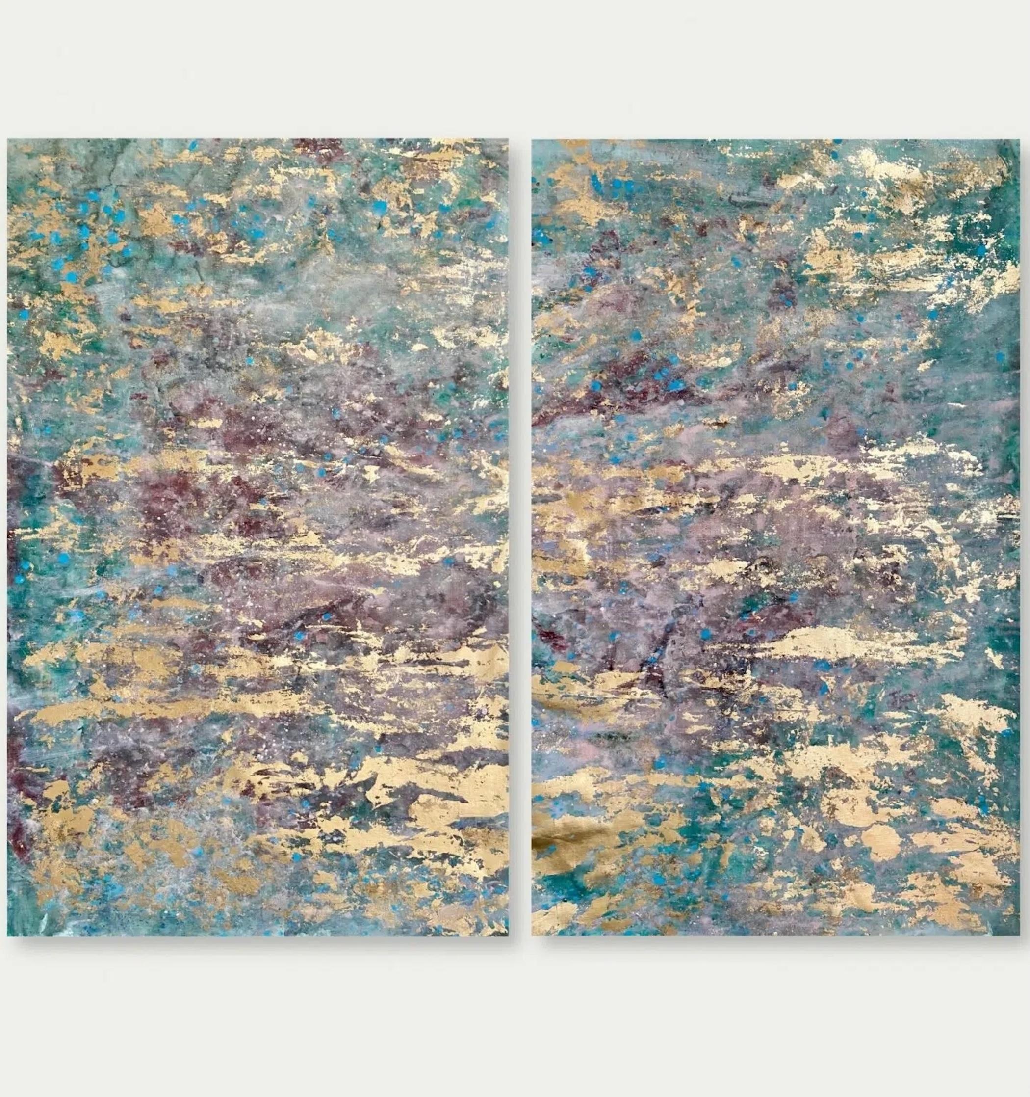 Abstracción 100.150-33 20 A&B. de Nicolas Galtier - Pintura en pan de oro, Abstracto