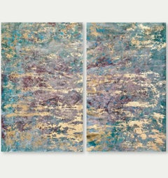 Abstraction 100.150-33 20 A&B by Nicolas Galtier - Gold Leaf Painting, Abstract