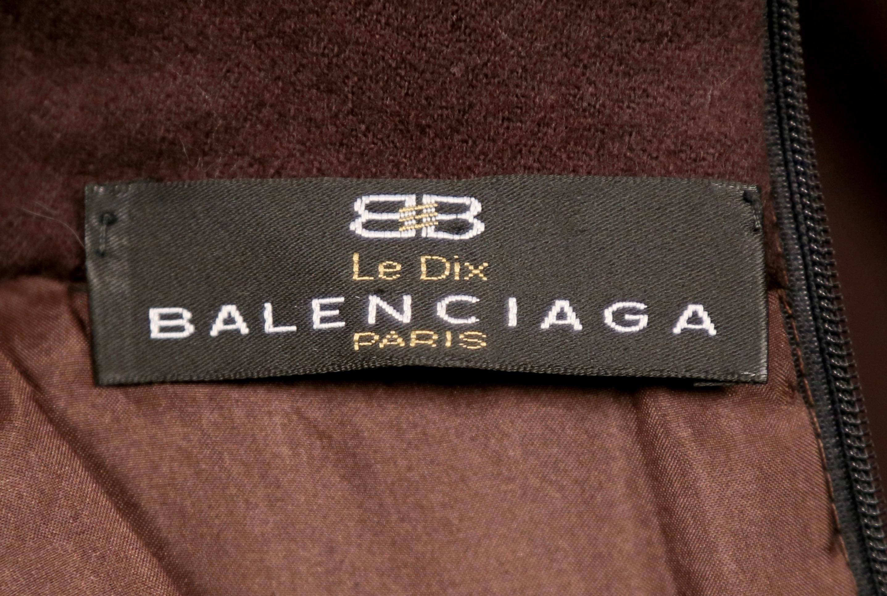 Nicolas Ghesquiere für Balenciaga Schräg geschnittenes Laufsteg-Wollkleid, 1998  im Angebot 2