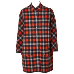 Nicolas Ghesquiere For Balenciaga Double Face Wool Plaid Coat