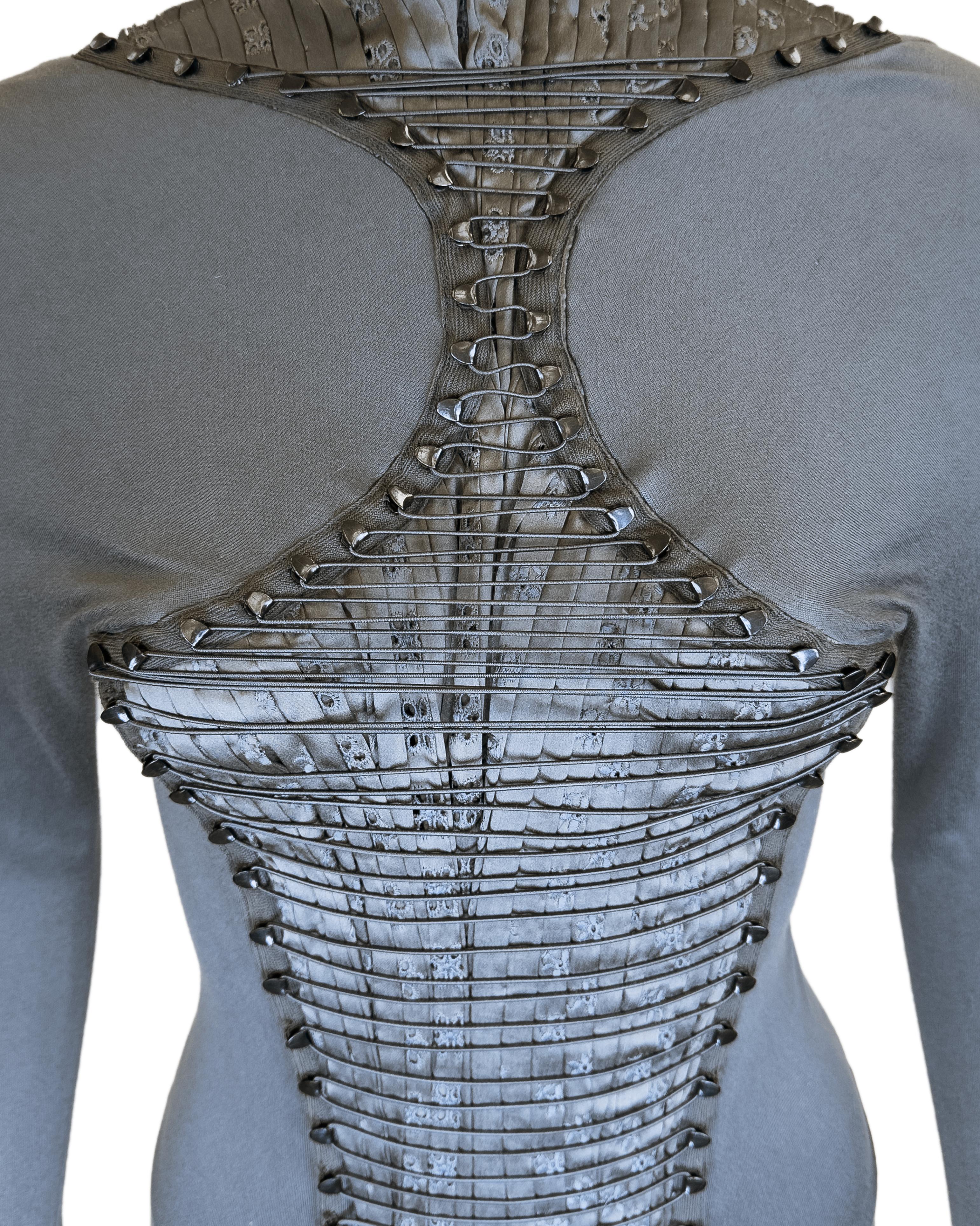 Balenciaga by Nicolas Ghesquiere Fall 2001 Lace up Corset Style Top In Excellent Condition For Sale In Toronto, Ontario