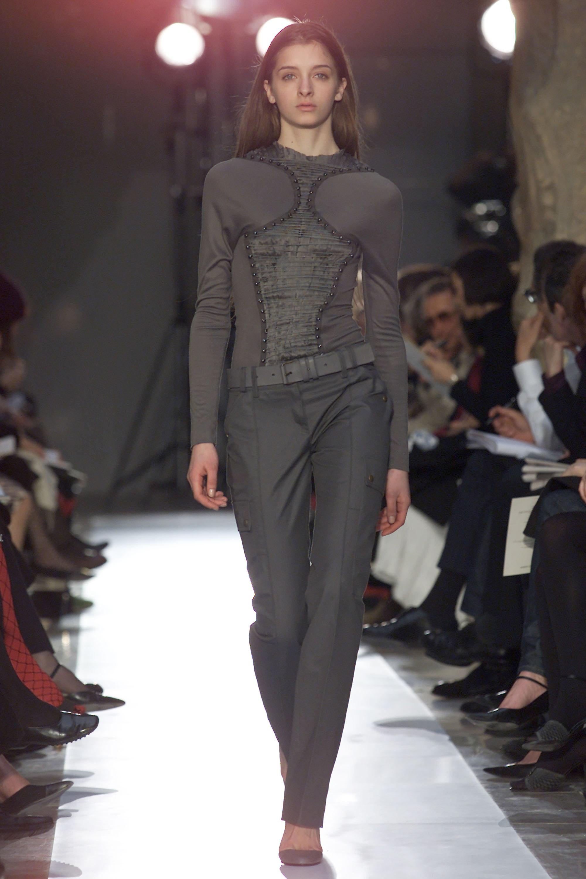 Balenciaga by Nicolas Ghesquiere Fall 2001 Lace up Corset Style Top For Sale 3