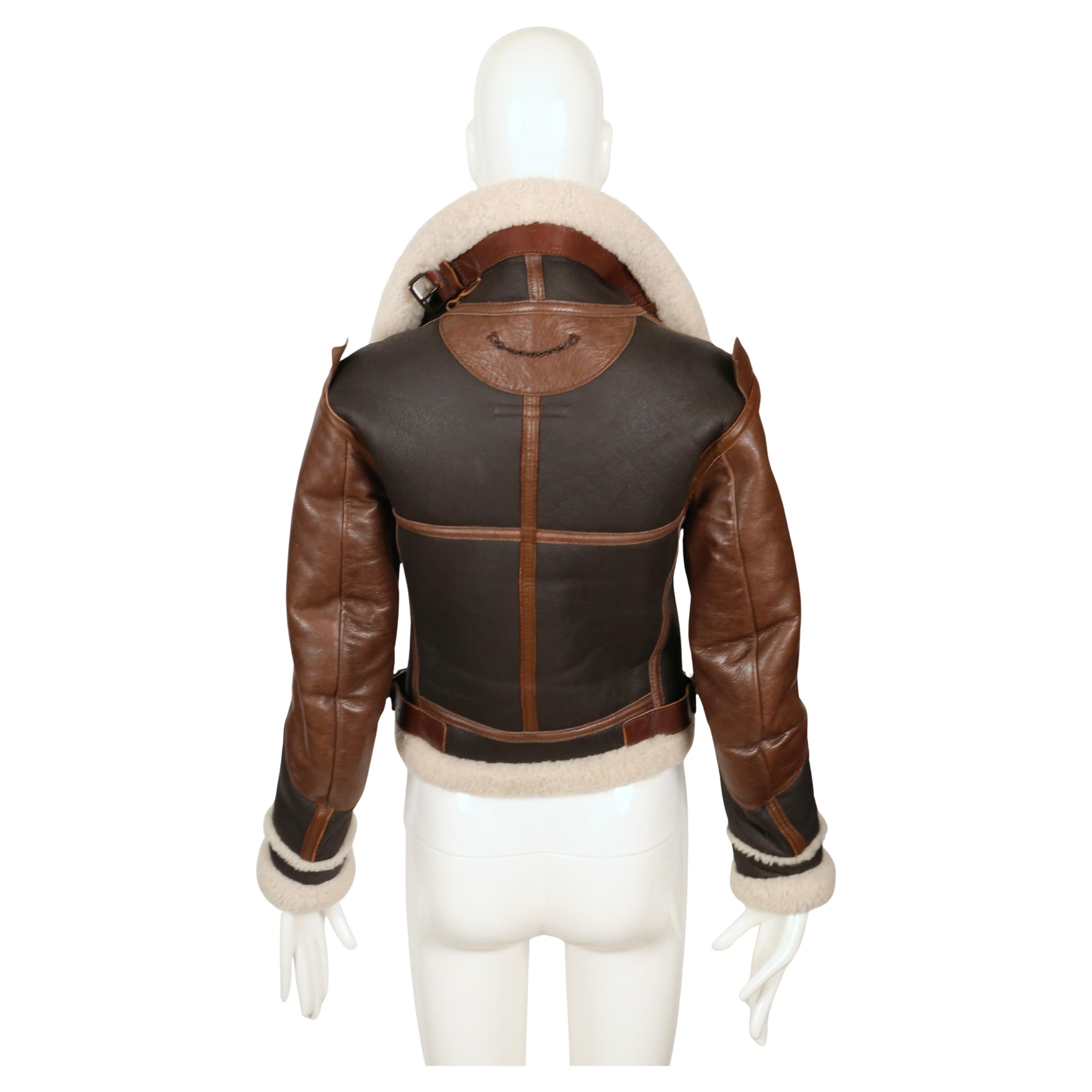 Nicolas Ghesquiere for BALENCIAGA fall 2003 cropped shearling aviator jacket For Sale 3