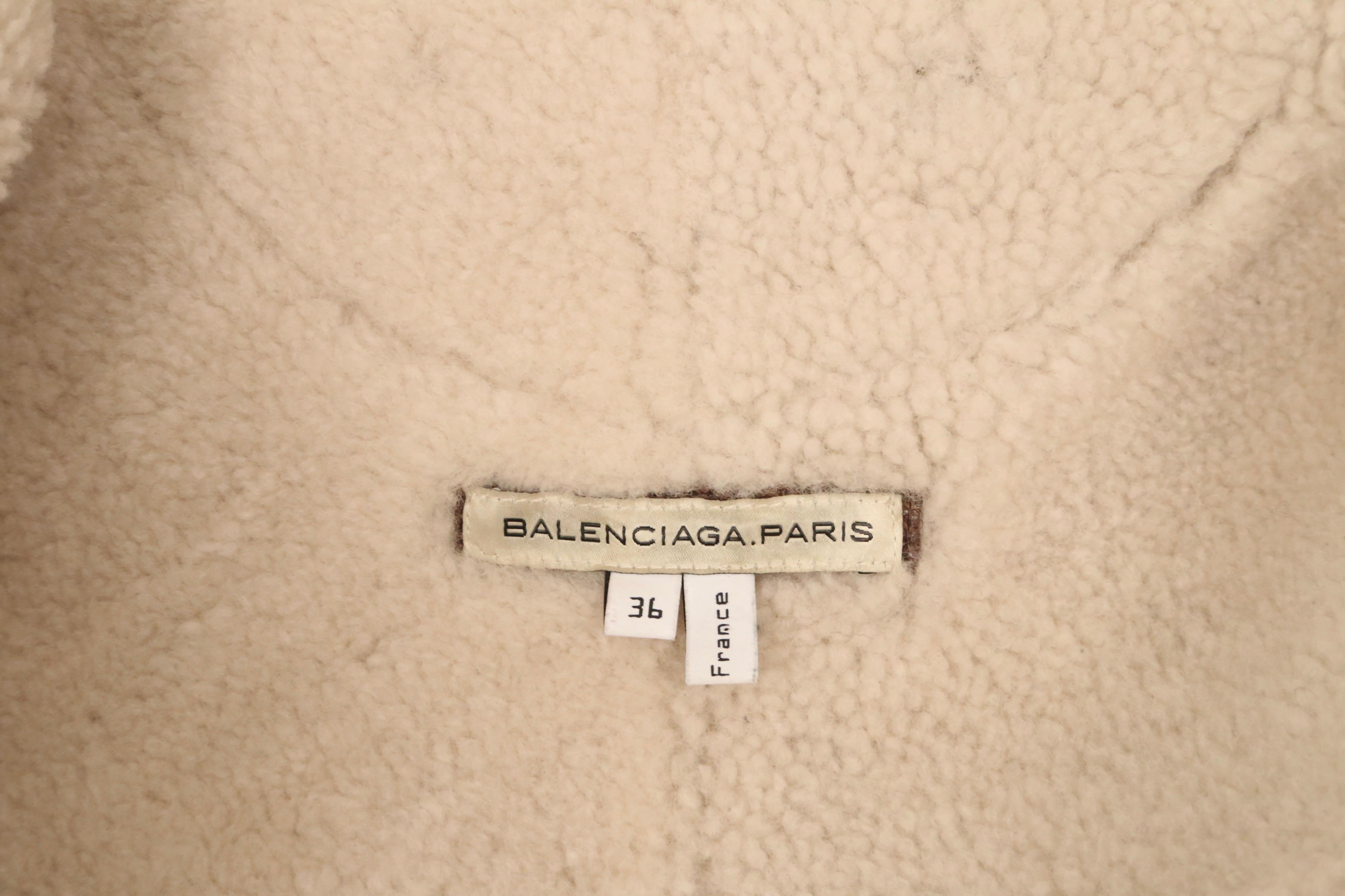 Nicolas Ghesquiere for BALENCIAGA fall 2003 cropped shearling aviator jacket For Sale 4