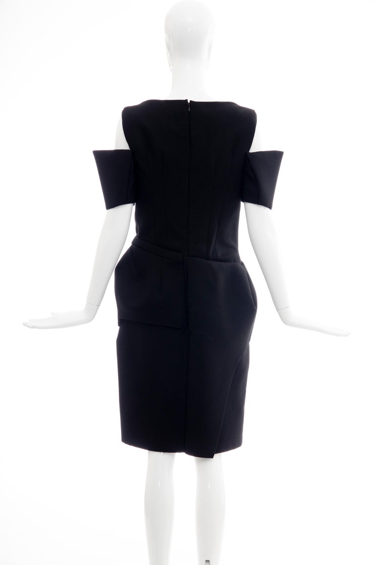 Nicolas Ghesquière for Balenciaga Runway Black Wool Structured Dress, Fall  2008 For Sale at 1stDibs