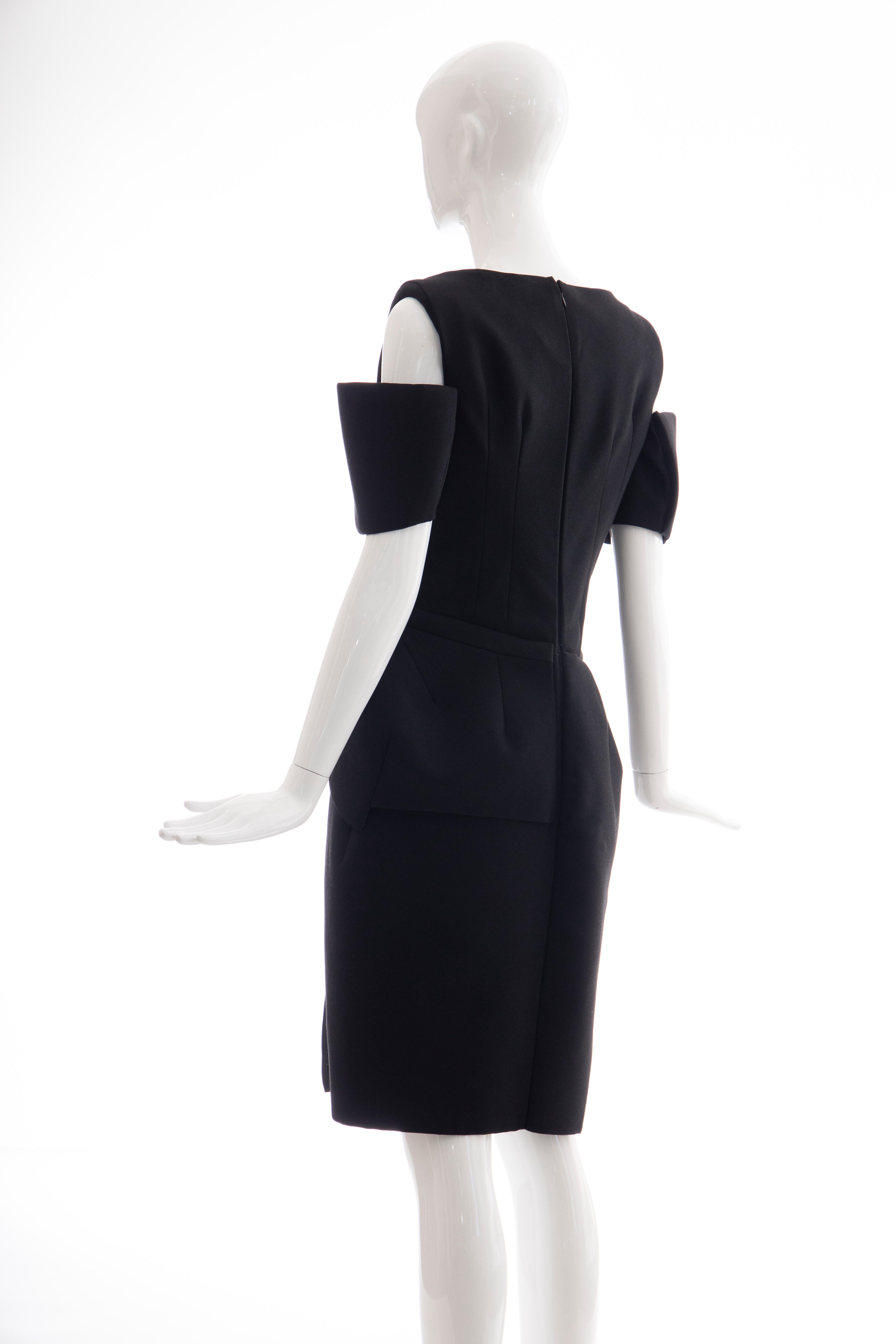 Nicolas Ghesquière for Balenciaga Runway Black Wool Structured Dress, Fall 2008 For Sale 1